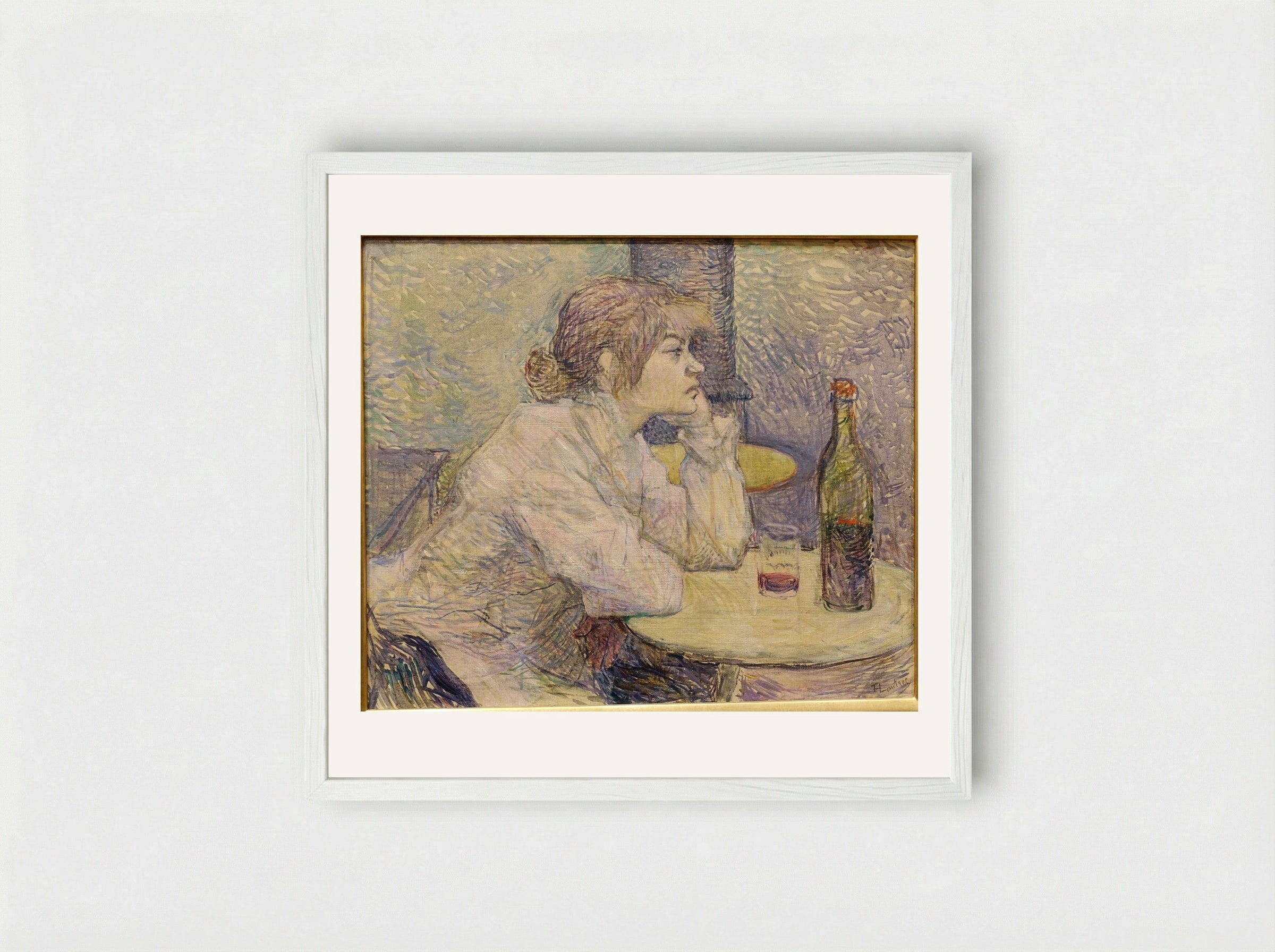 The Hangover (Suzanne Valadon) - Henri de Toulouse-Lautrec - Framed Print White