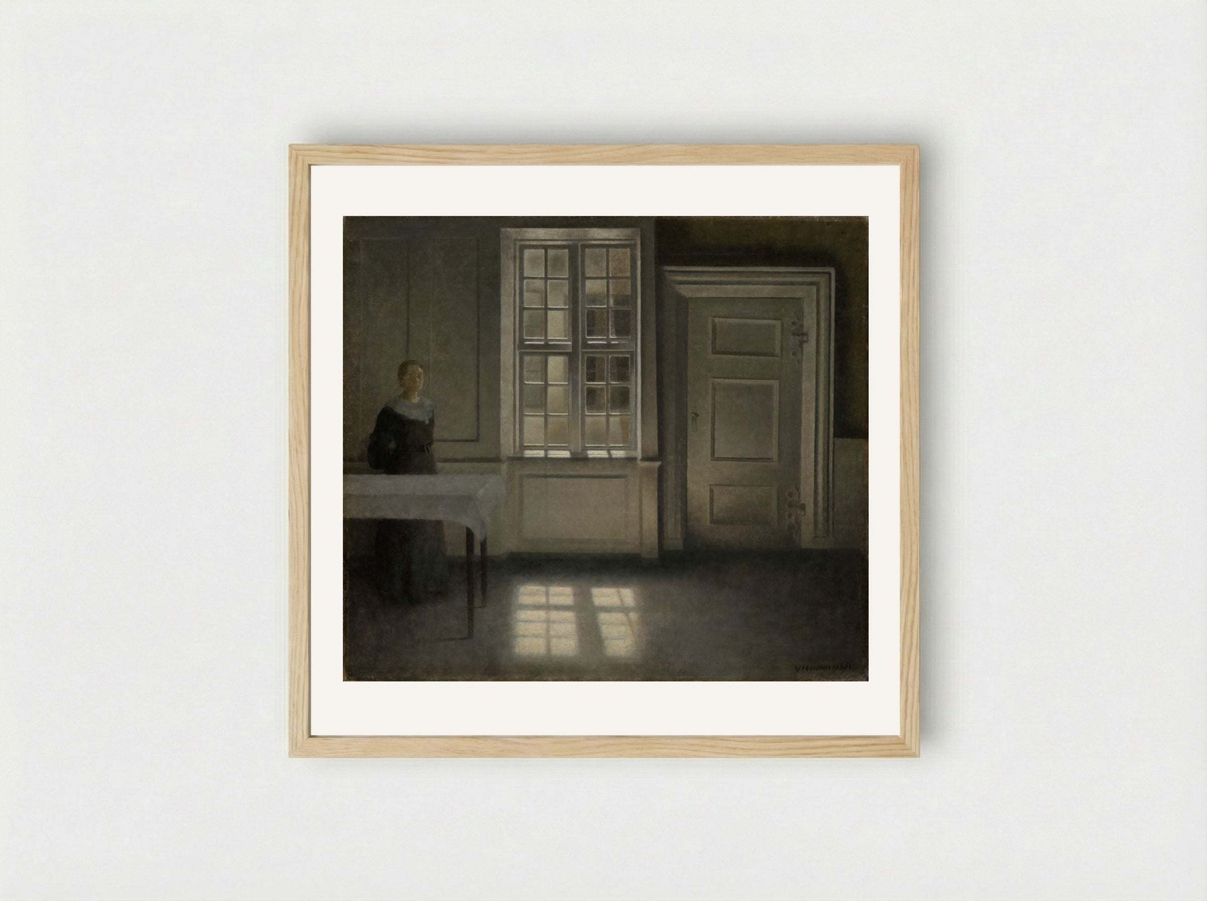 Strandgade, Sunshine - Vilhelm Hammershøi - Framed Print Wood