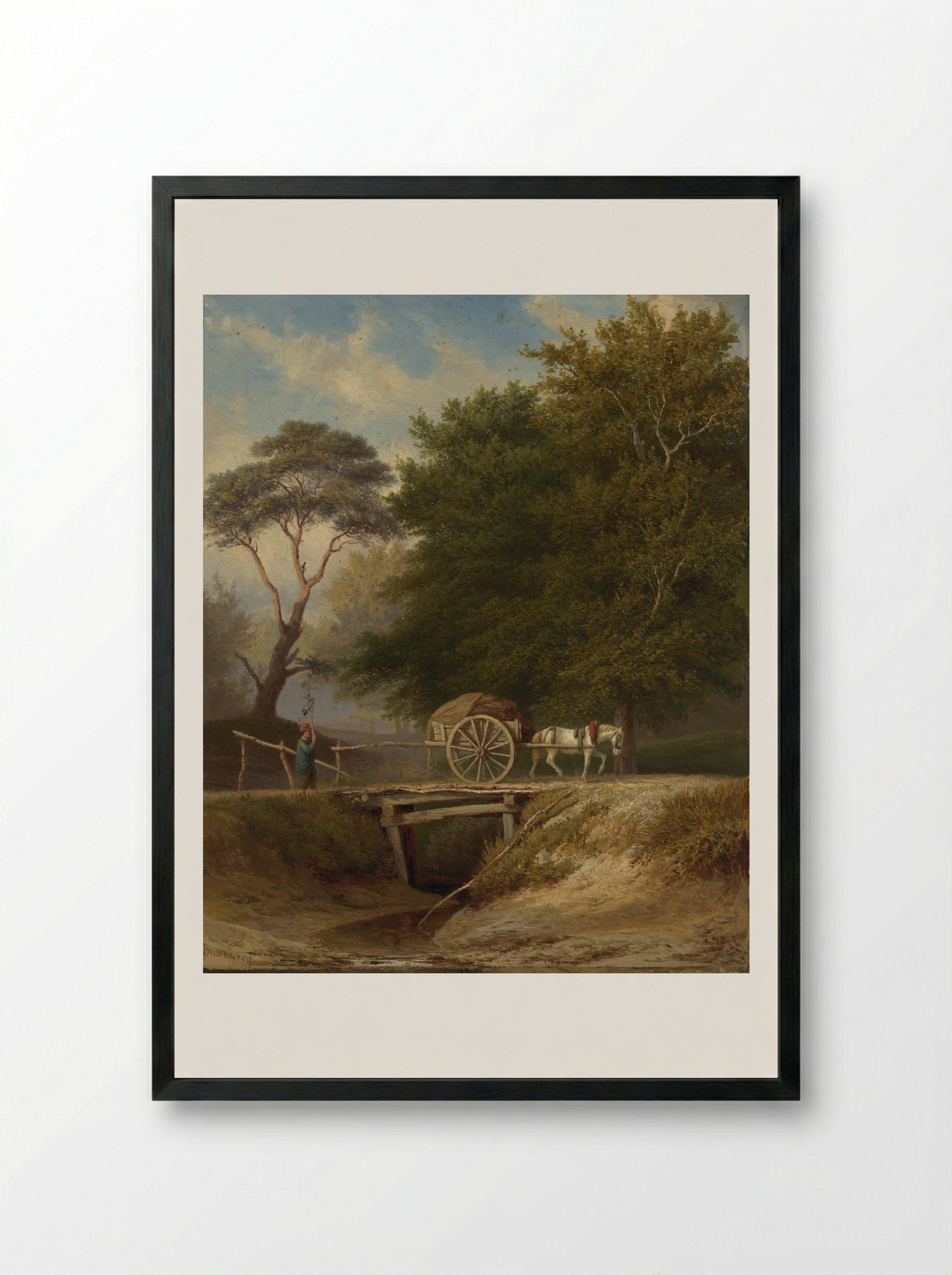 Landschap met brug te Wolfheze - Pierre Louis Dubourcq - Framed Print Black
