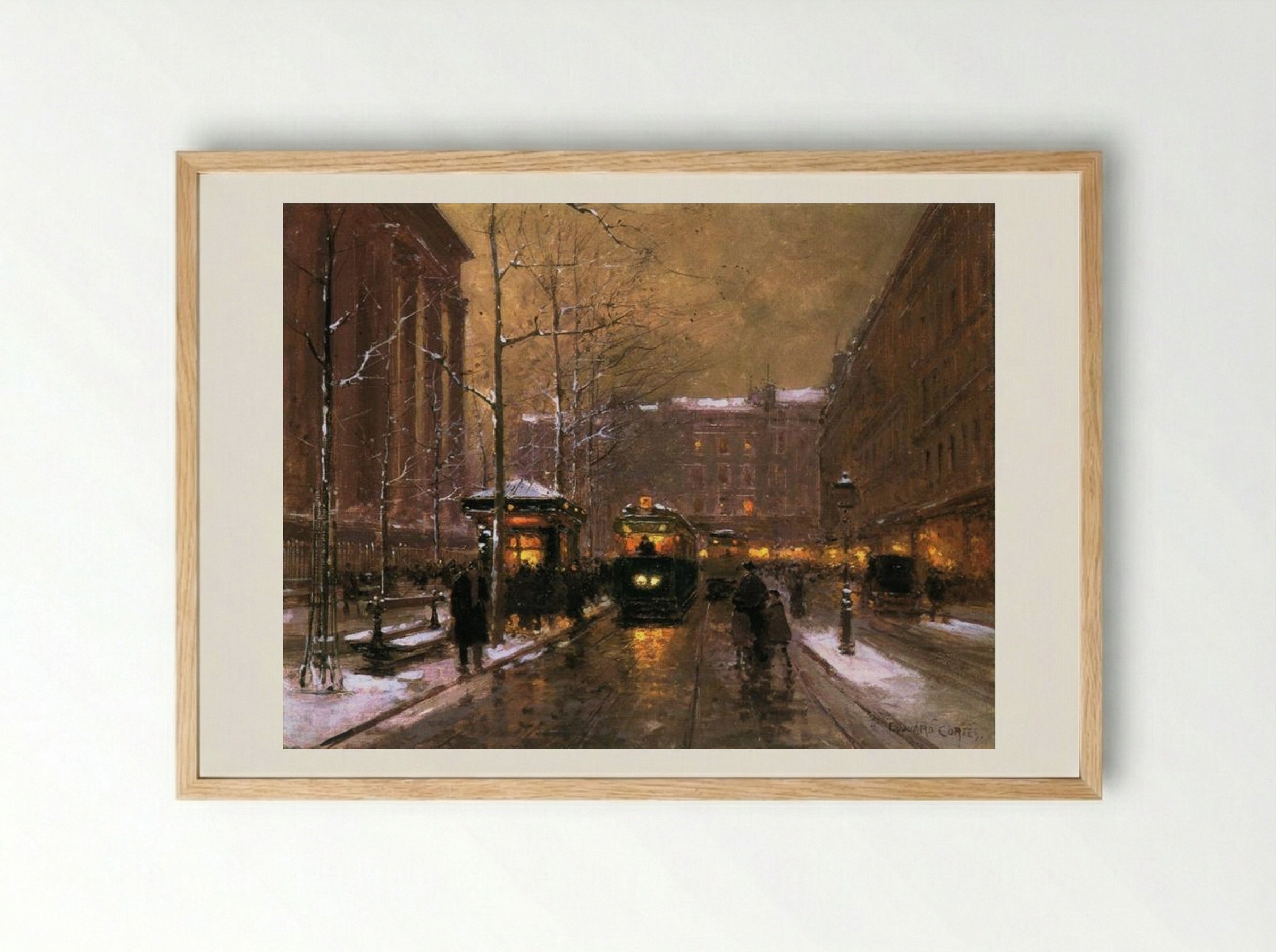 Place de la Madeleine - Edouard Cortes - Framed Print Wood