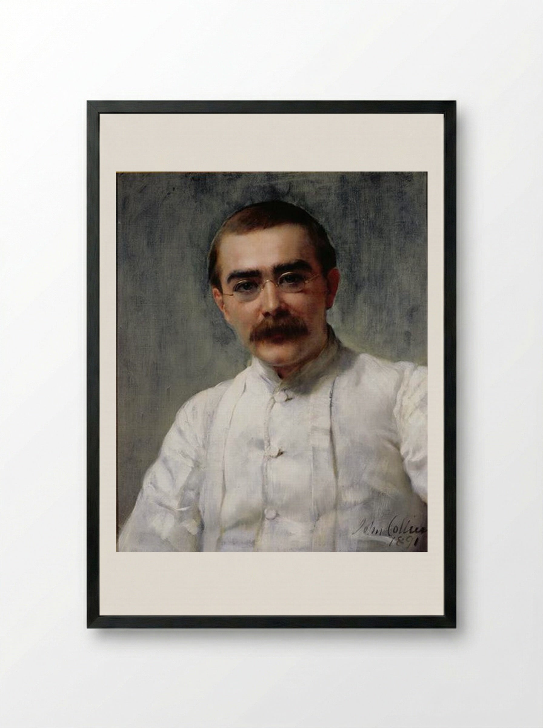 Rudyard Kipling - John Collier - Framed Print Black