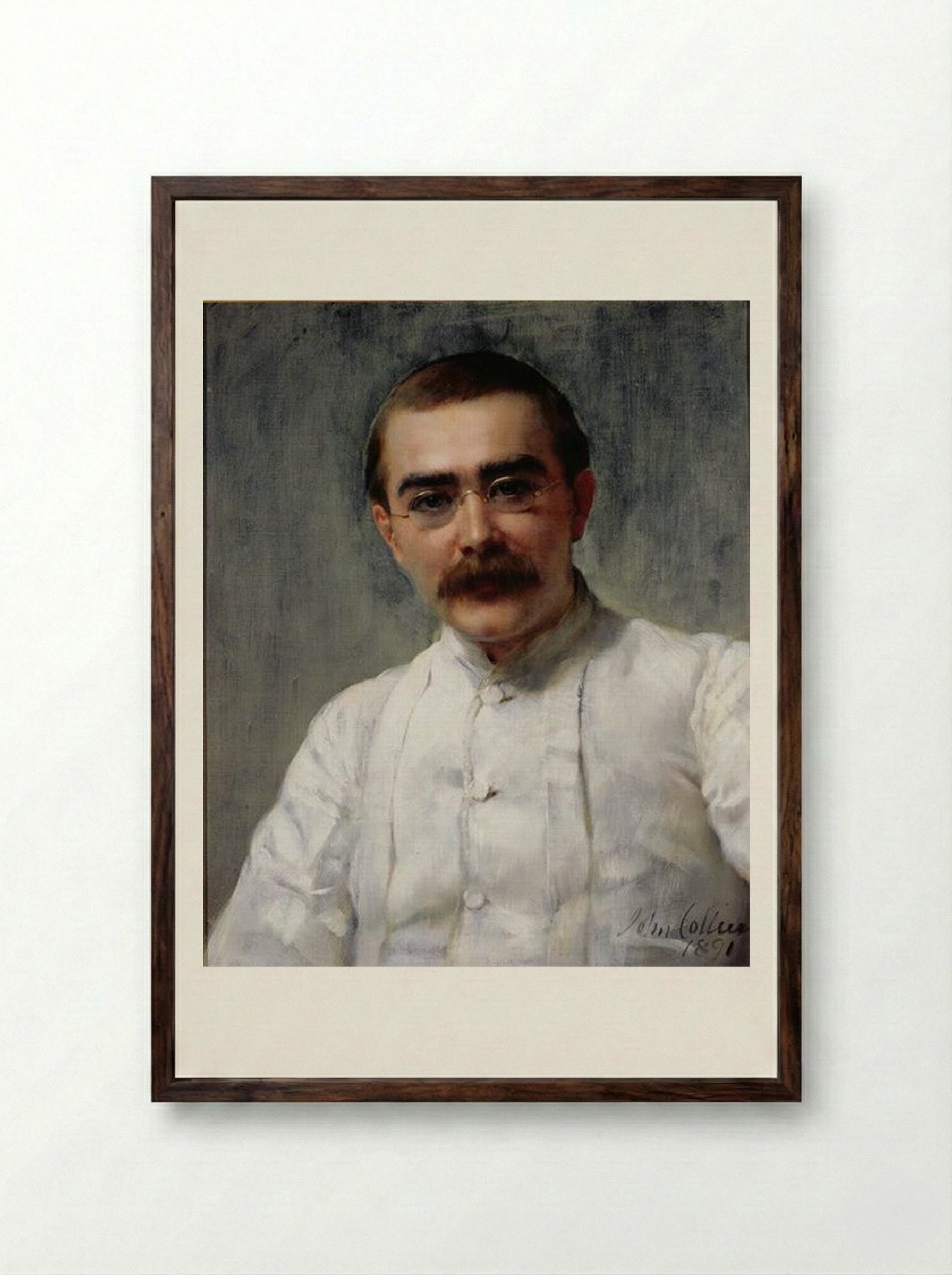 Rudyard Kipling - John Collier - Framed Print Dark Wood