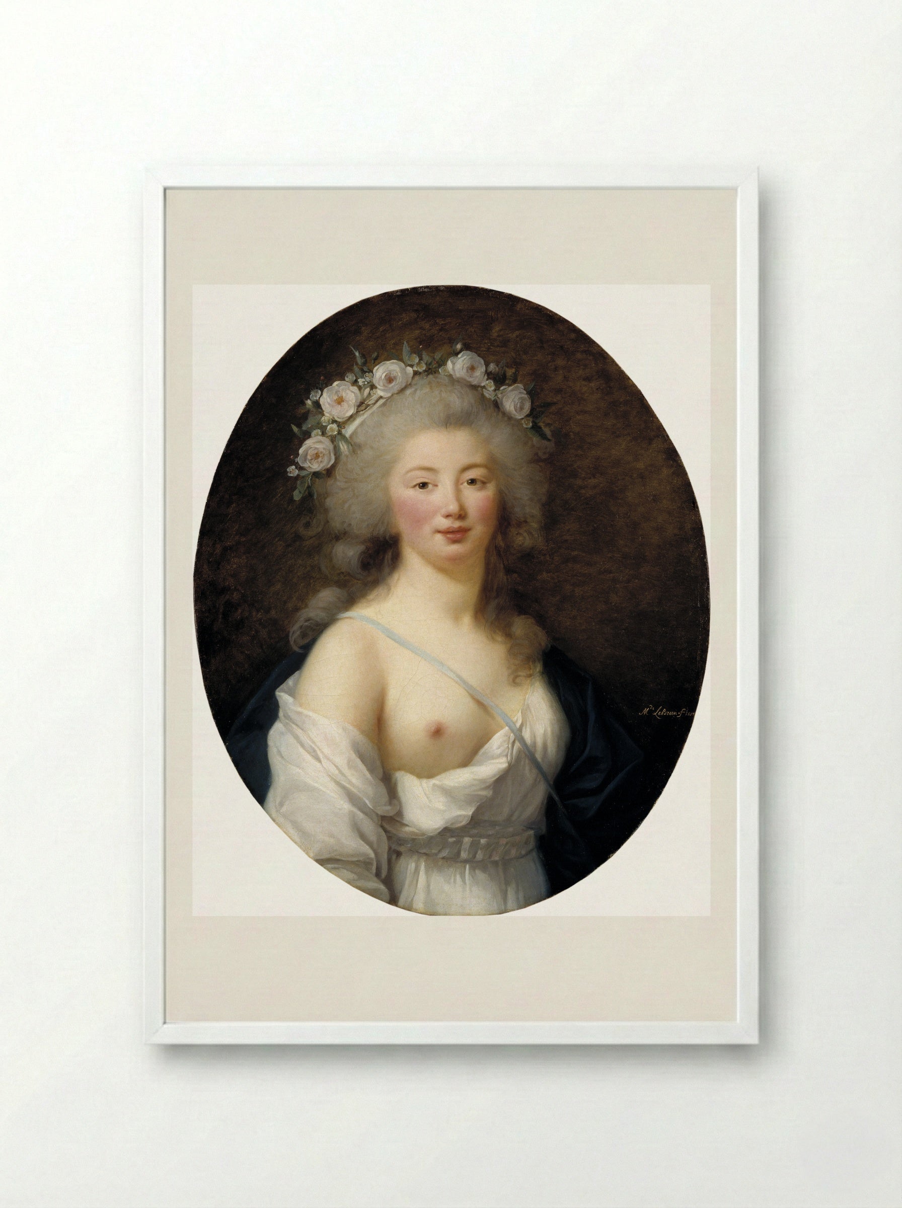 Portrait of a Young Woman - Louise Elisabeth Vigée Le Brun - Framed Print White