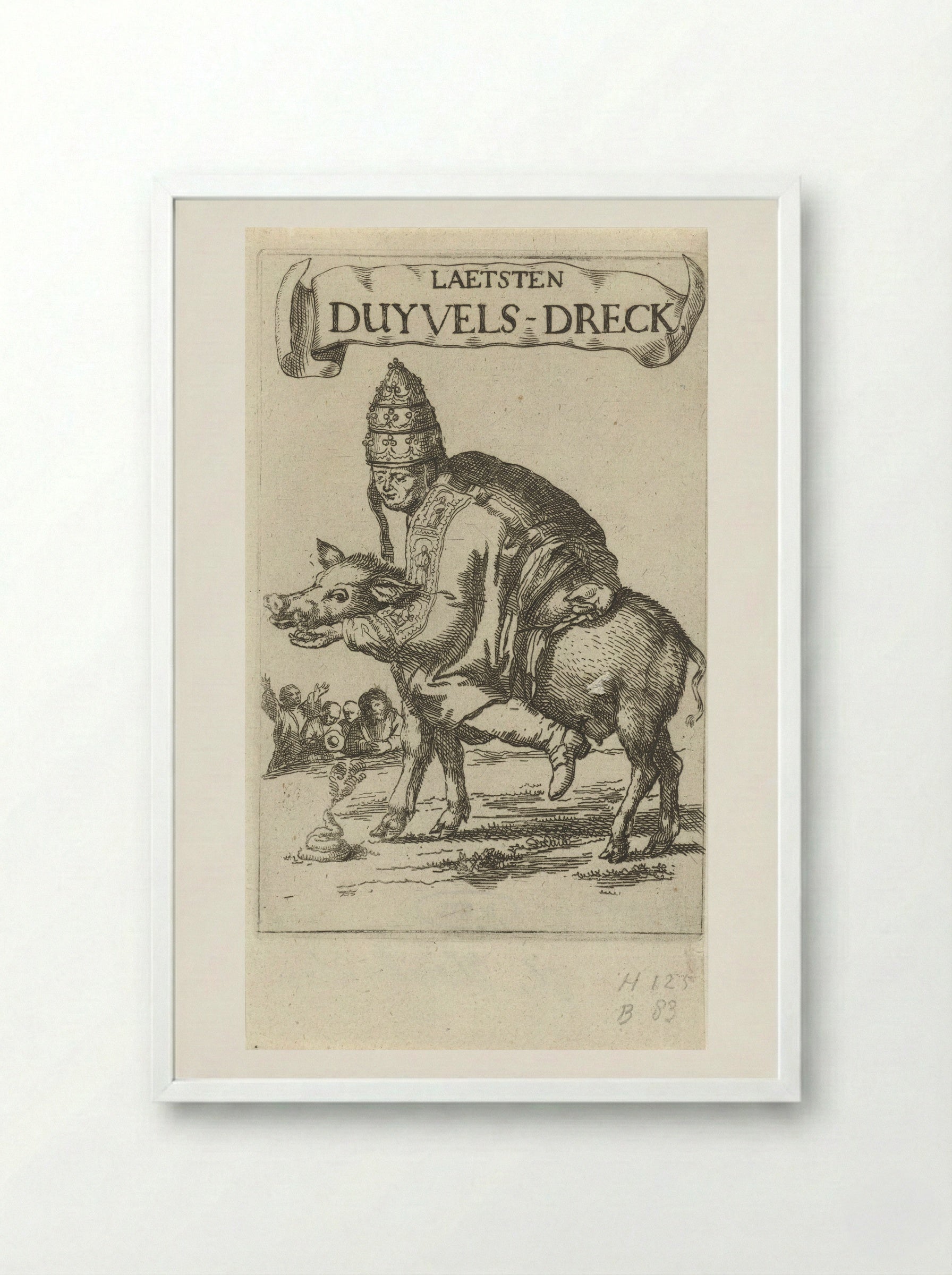 Laetsten Duyvels-Dreck - Arnold Houbraken - Framed Print White