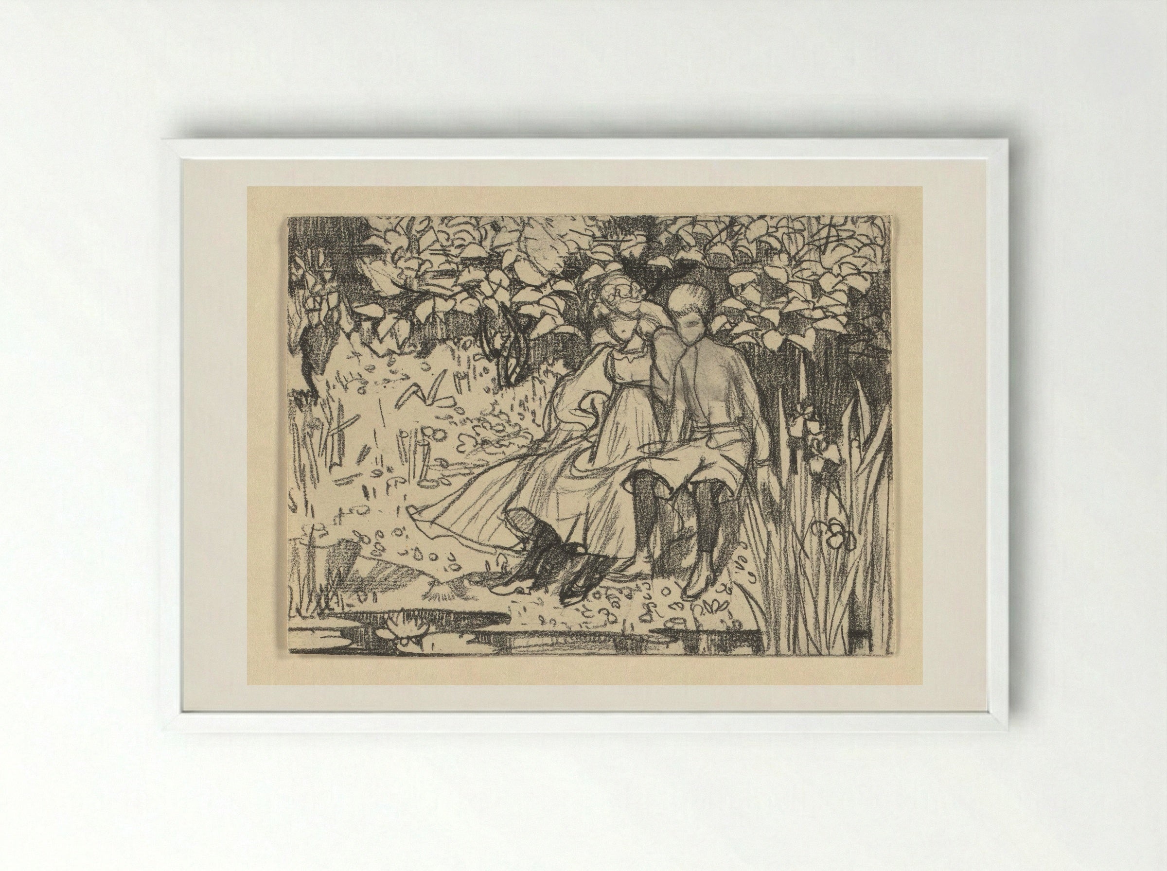 Johannes en Windekind - Edzard Koning - Framed Print White