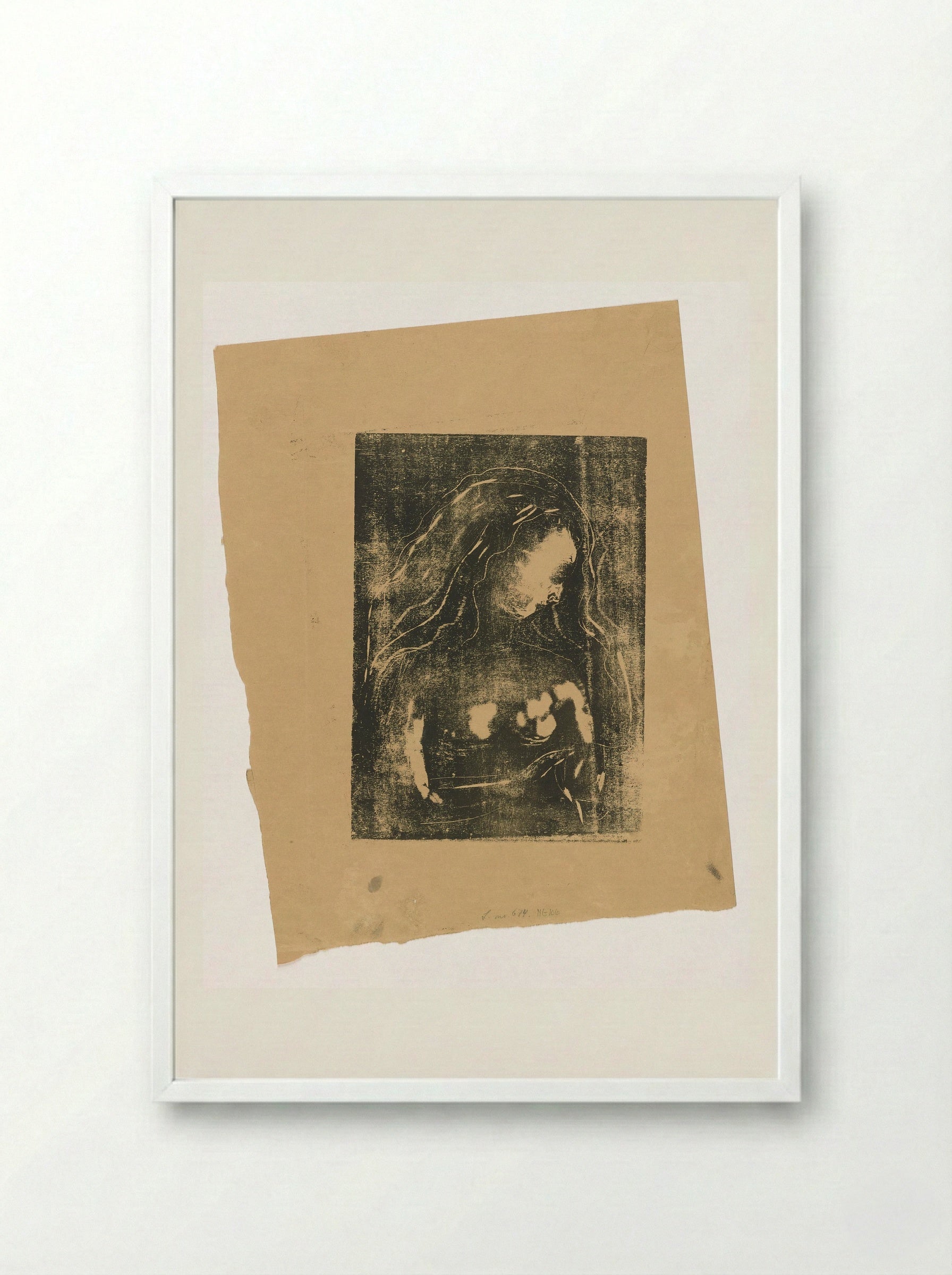 The Woman and the Heart - Edvard Munch - Framed Print White