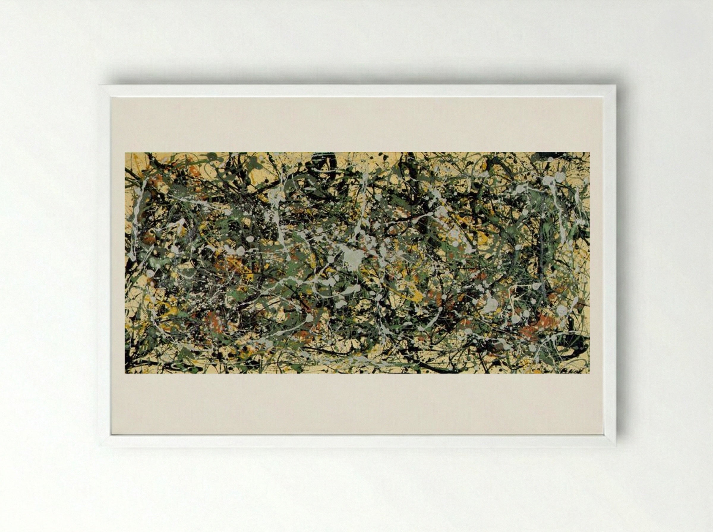 Number 8 - Jackson Pollock - Framed Print White