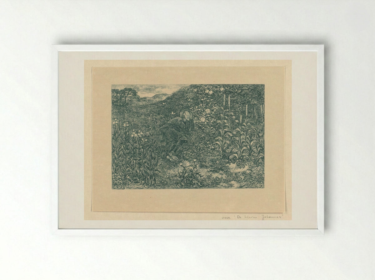 Johannes tussen de struiken - Edzard Koning - Framed Print White