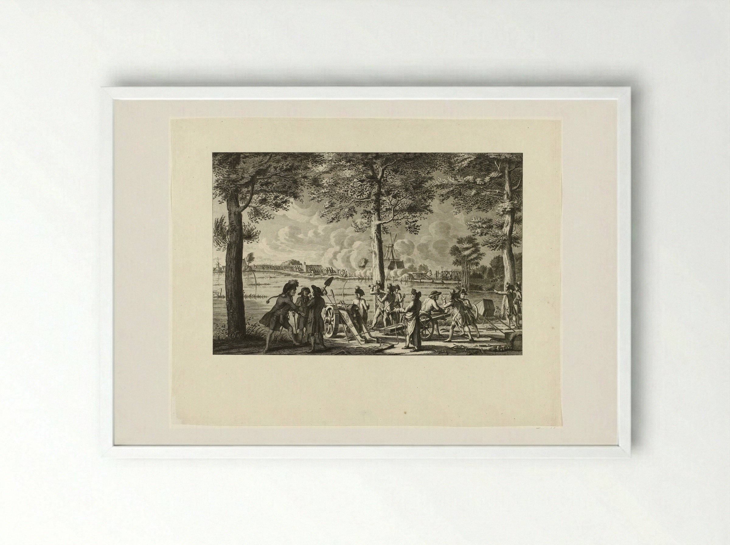 Aanval op de stad Weesp, 30 september 1787 - Cornelis Brouwer - Framed Print White