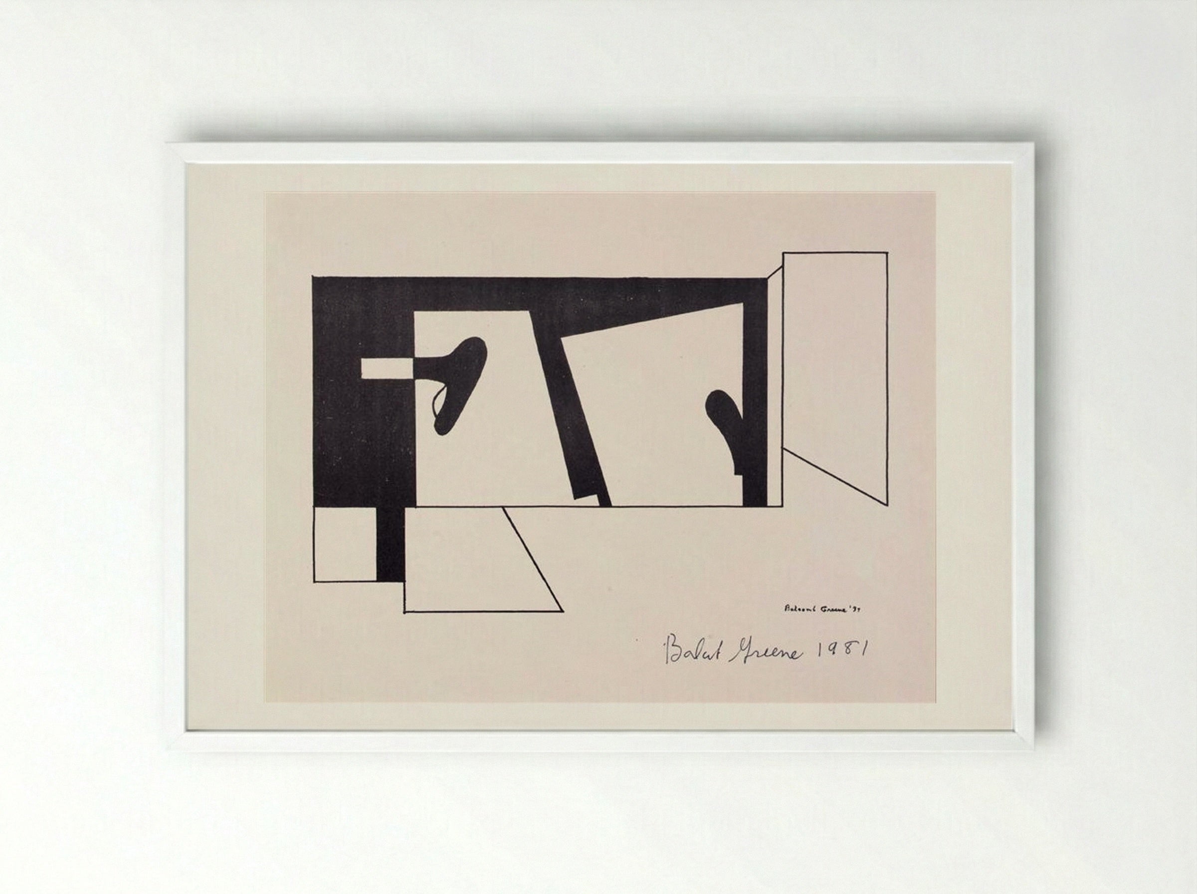 Untitled (from the American Abstract Artists portfolio) - Balcomb Greene - Framed Print White