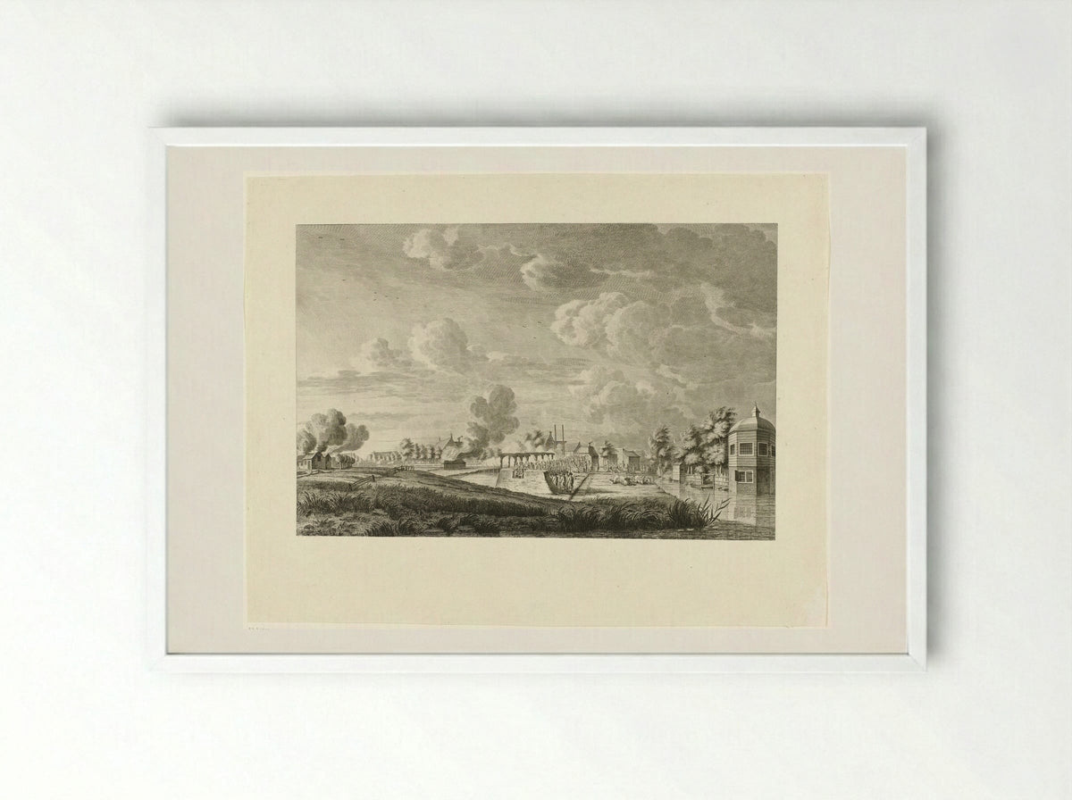 Aanval op Amstelveen - Cornelis Brouwer - Framed Print White