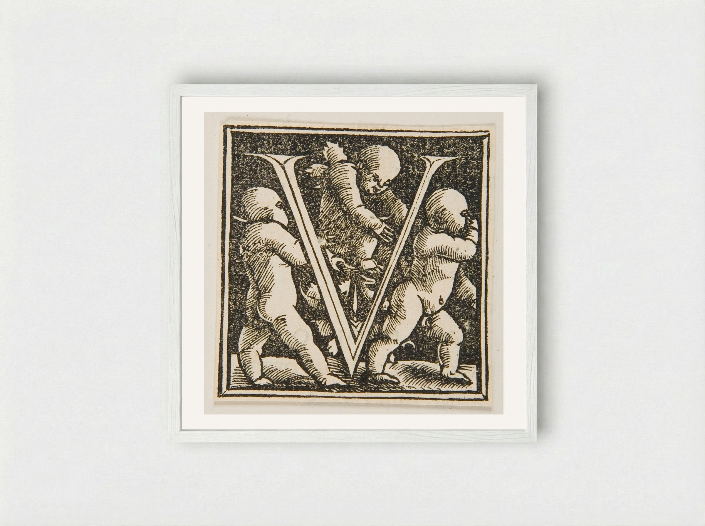 Letter V - Urs Graf - Framed Print White