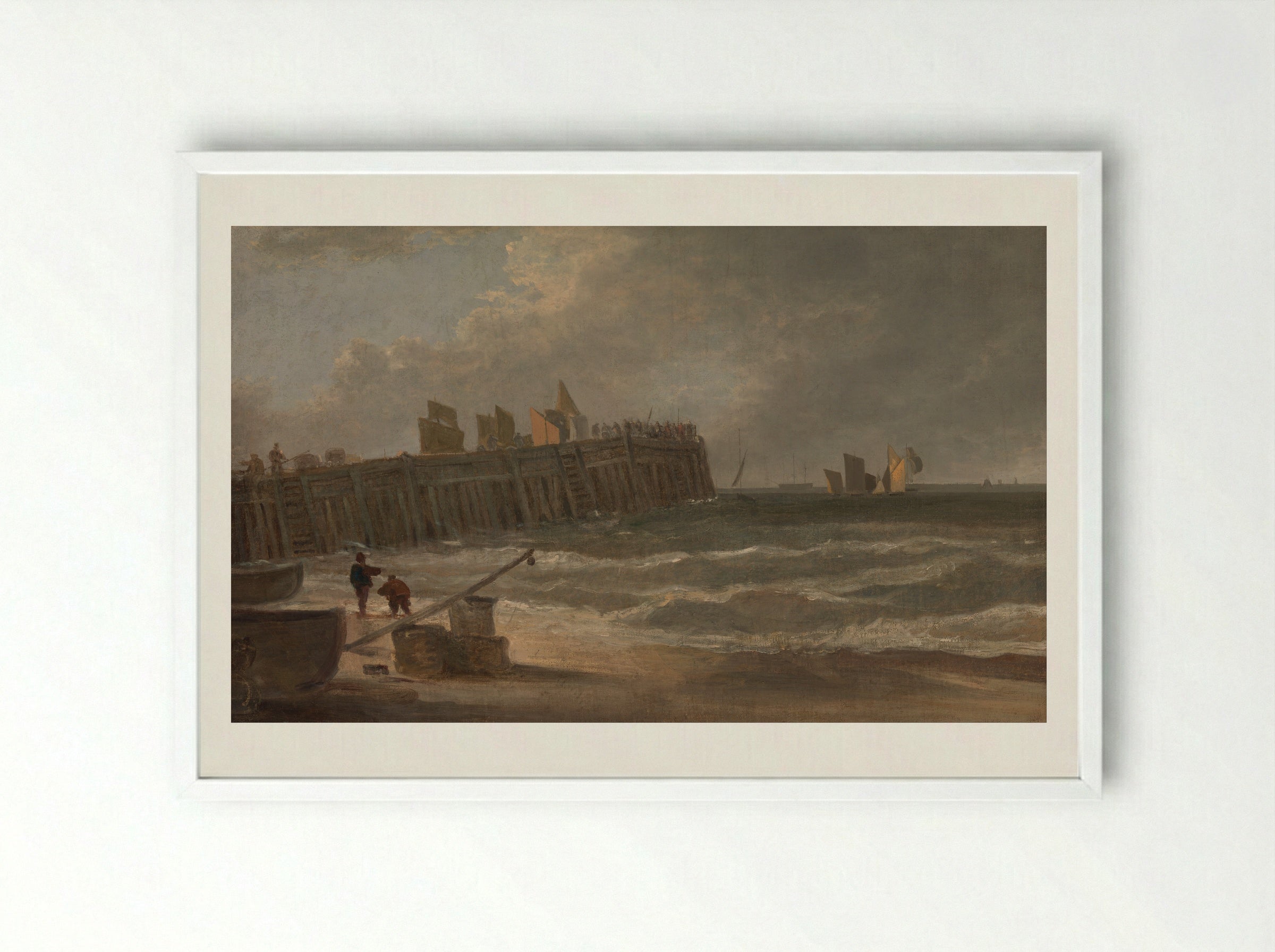 Yarmouth Jetty - John Crome - Framed Print White