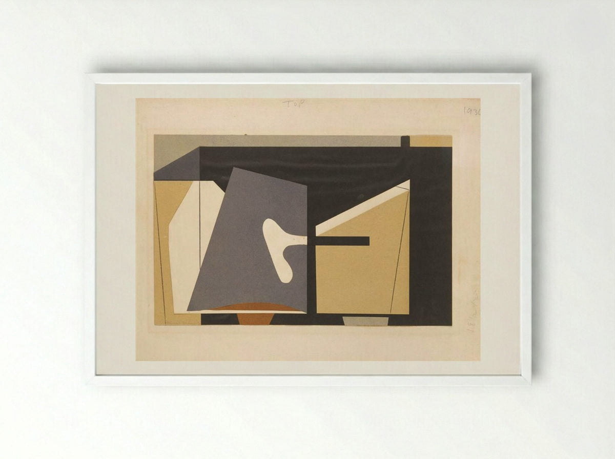Untitled (Geometric Composition, 1936) - Balcomb Greene - Framed Print White