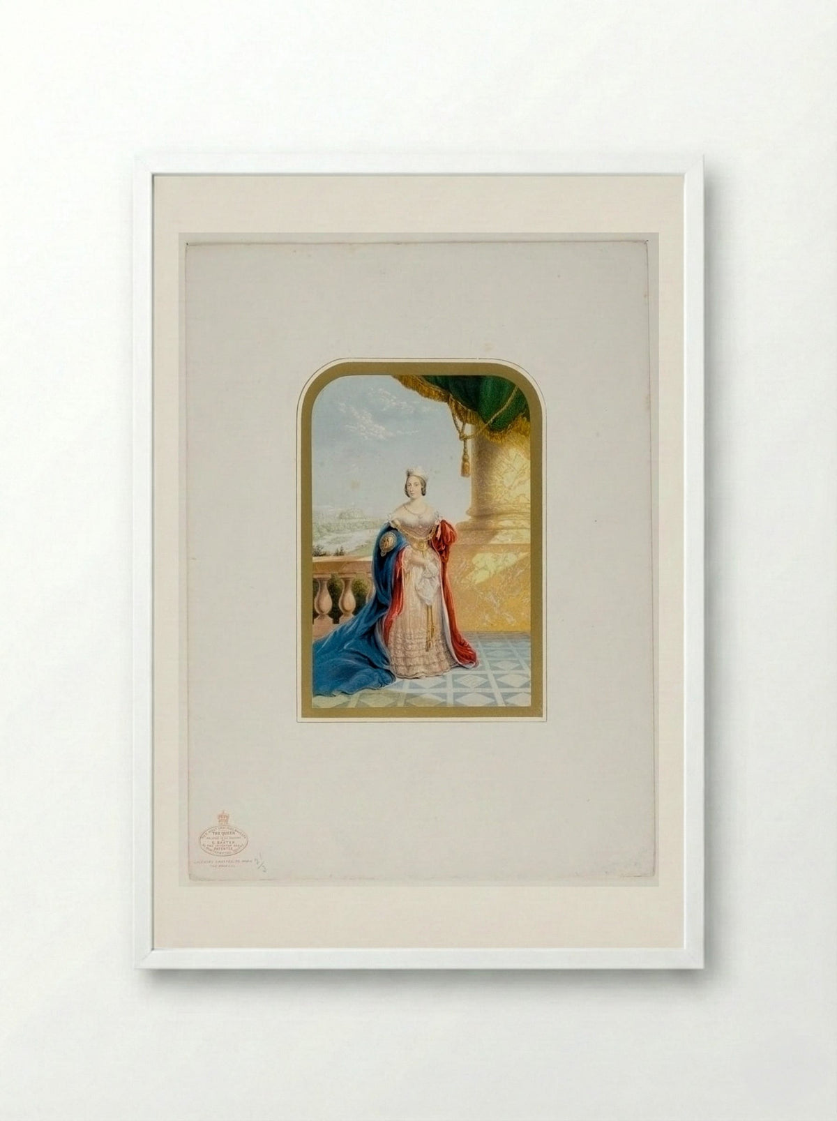 Her Most Gracious Majesty the Queen - George Baxter - Framed Print White