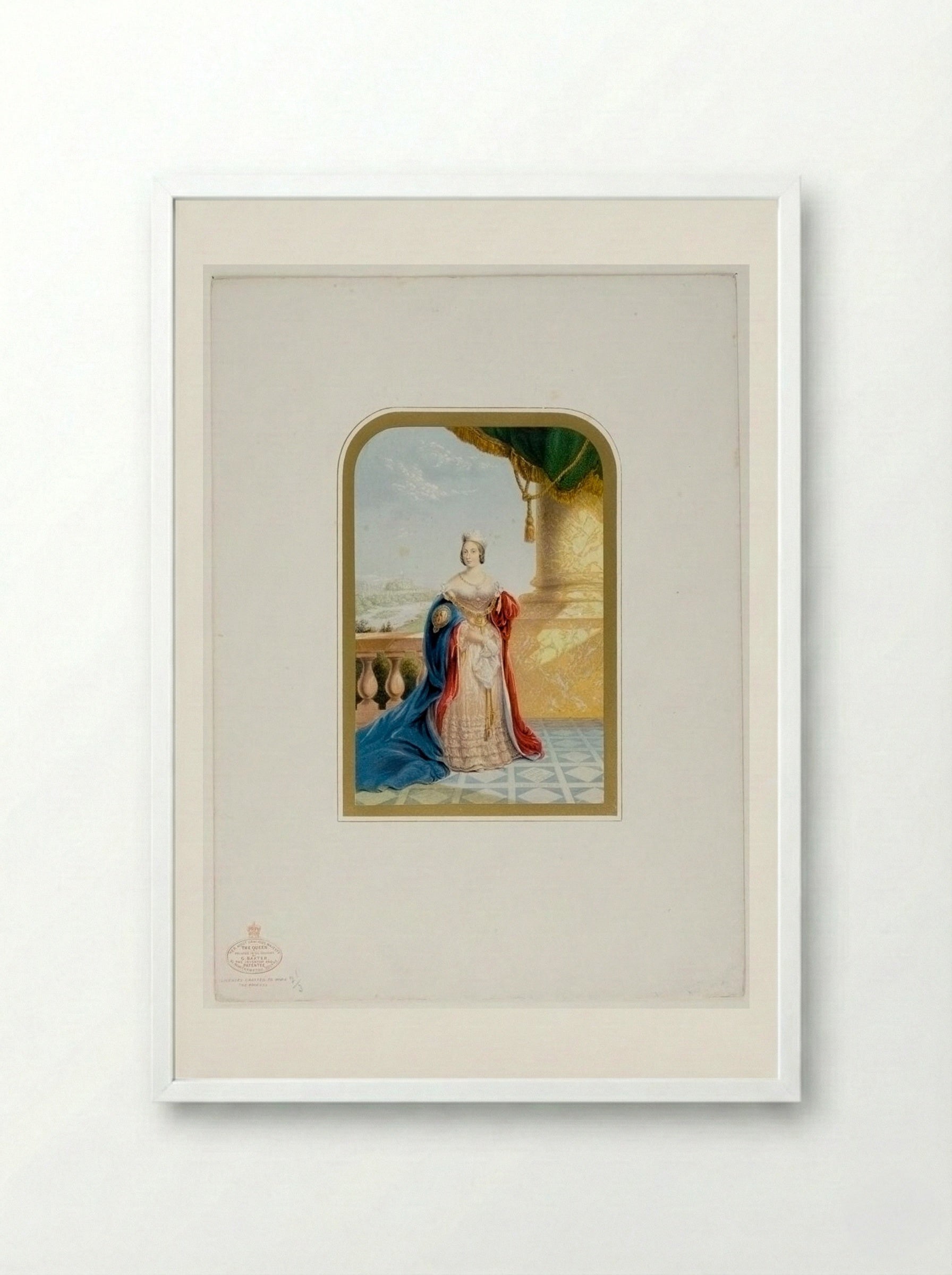 Her Most Gracious Majesty the Queen - George Baxter - Framed Print White