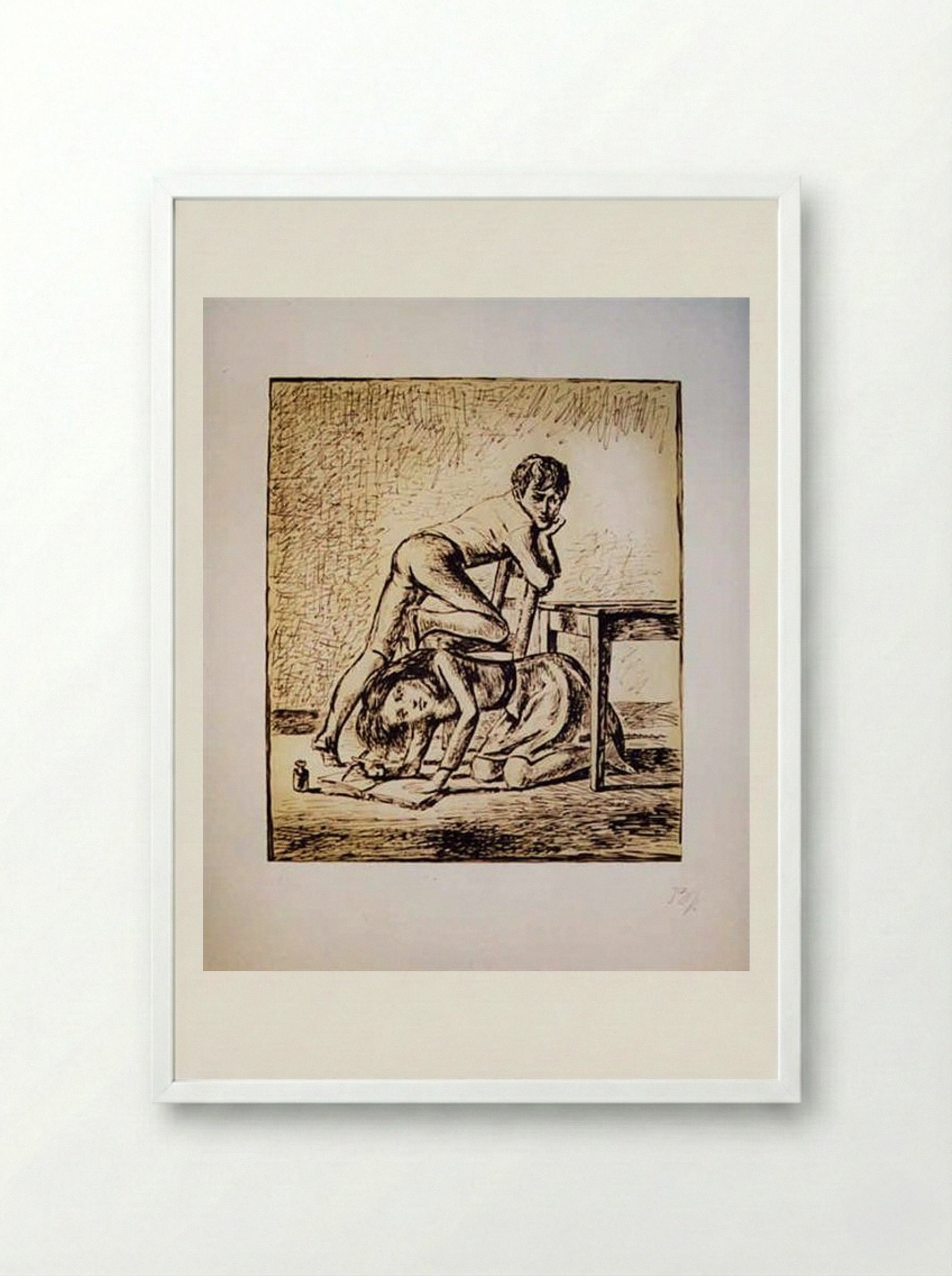 Cathy - Balthus - Framed Print White