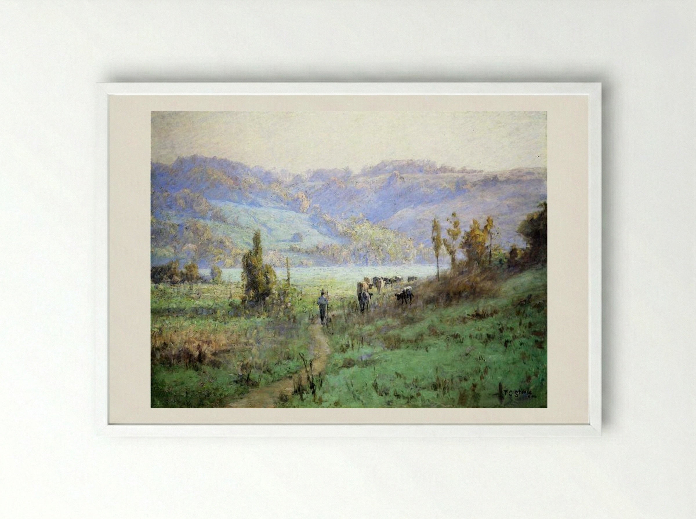 In the Whitewater Valley near Metamora - T. C. Steele - Framed Print White