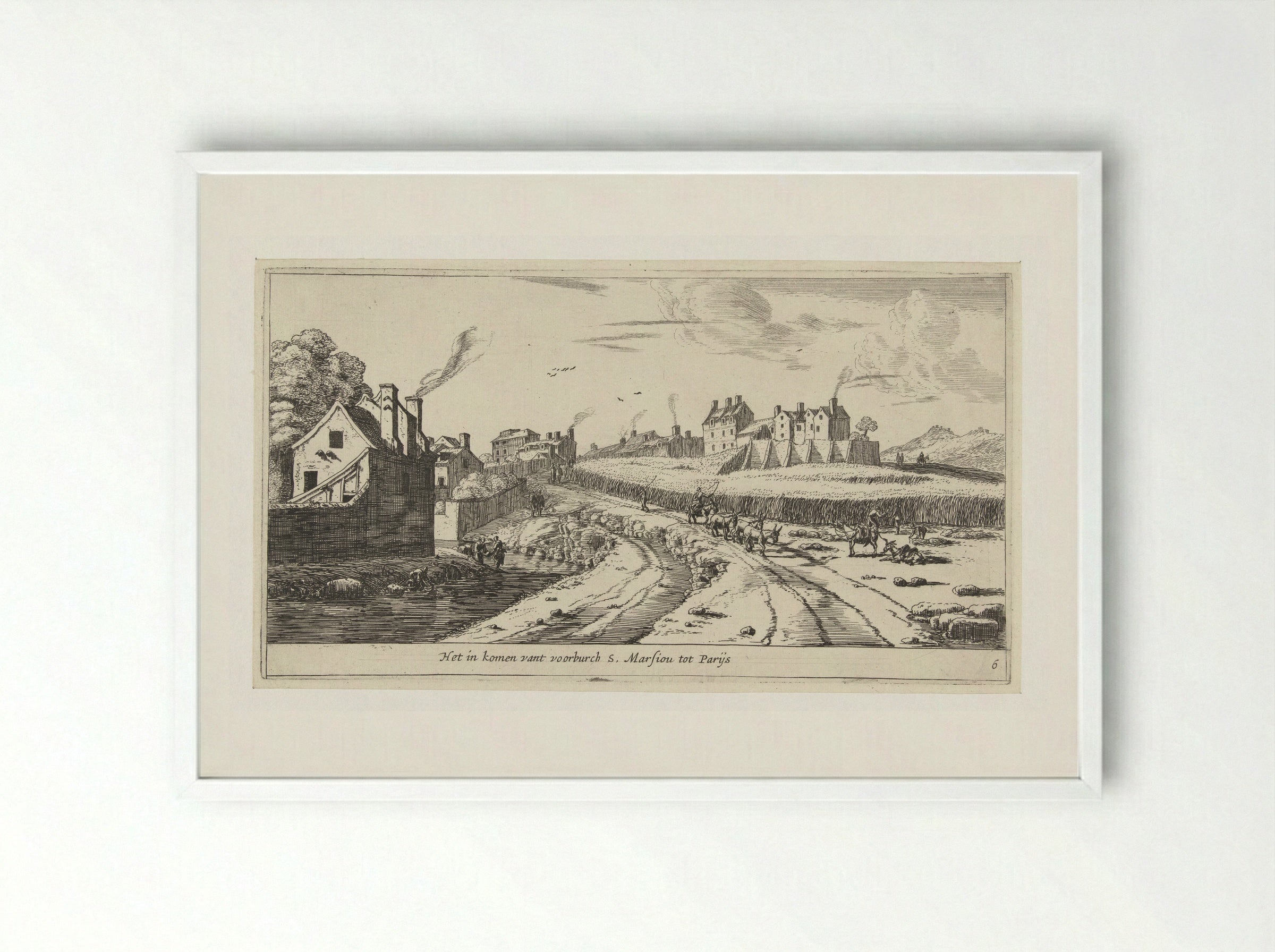 Het in komen vant voorburch S. Marsiou tot Parijs - Reinier Nooms - Framed Print White