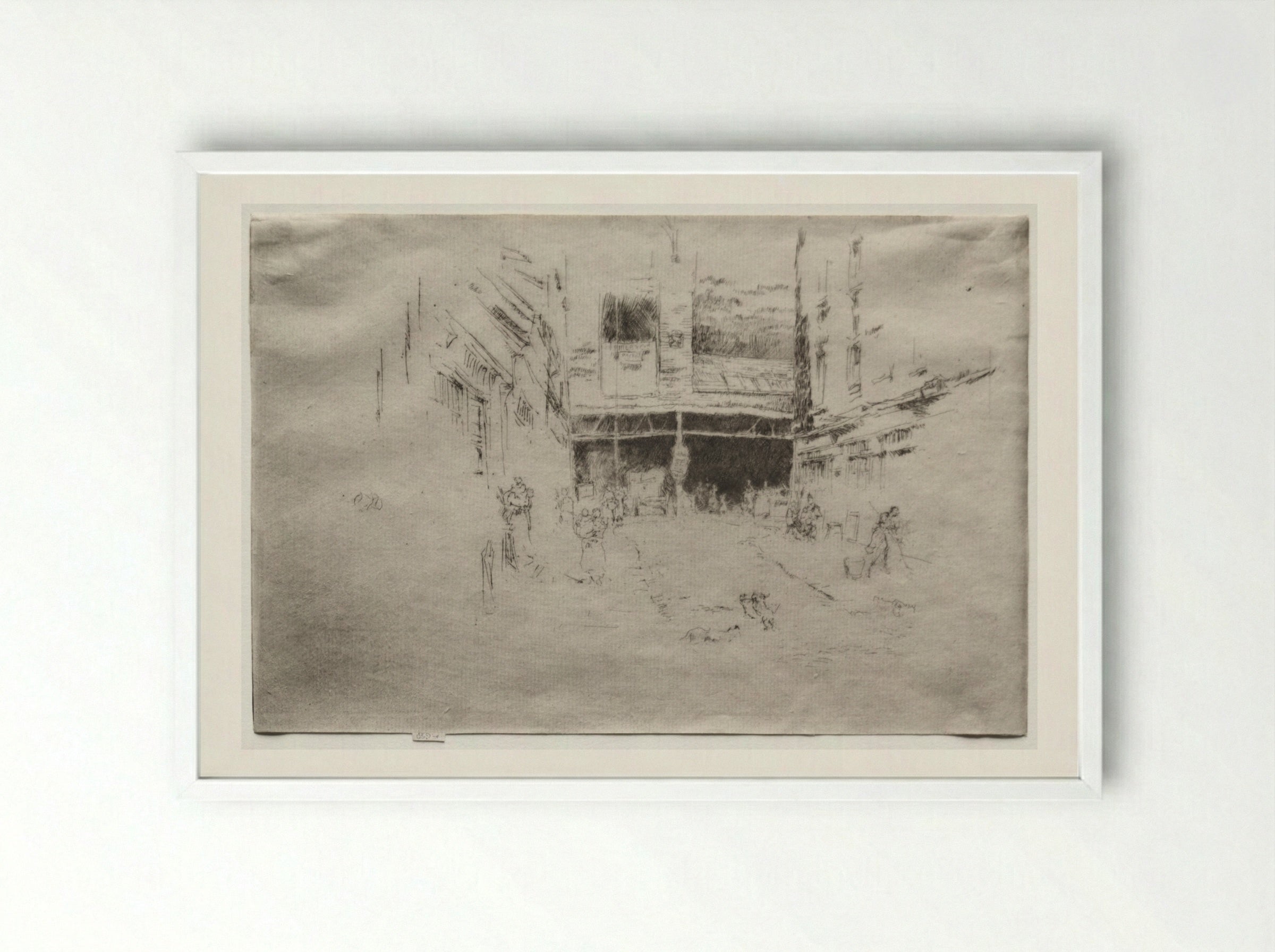 Clothes Exchange, No. 1 - James McNeill Whistler - Framed Print White