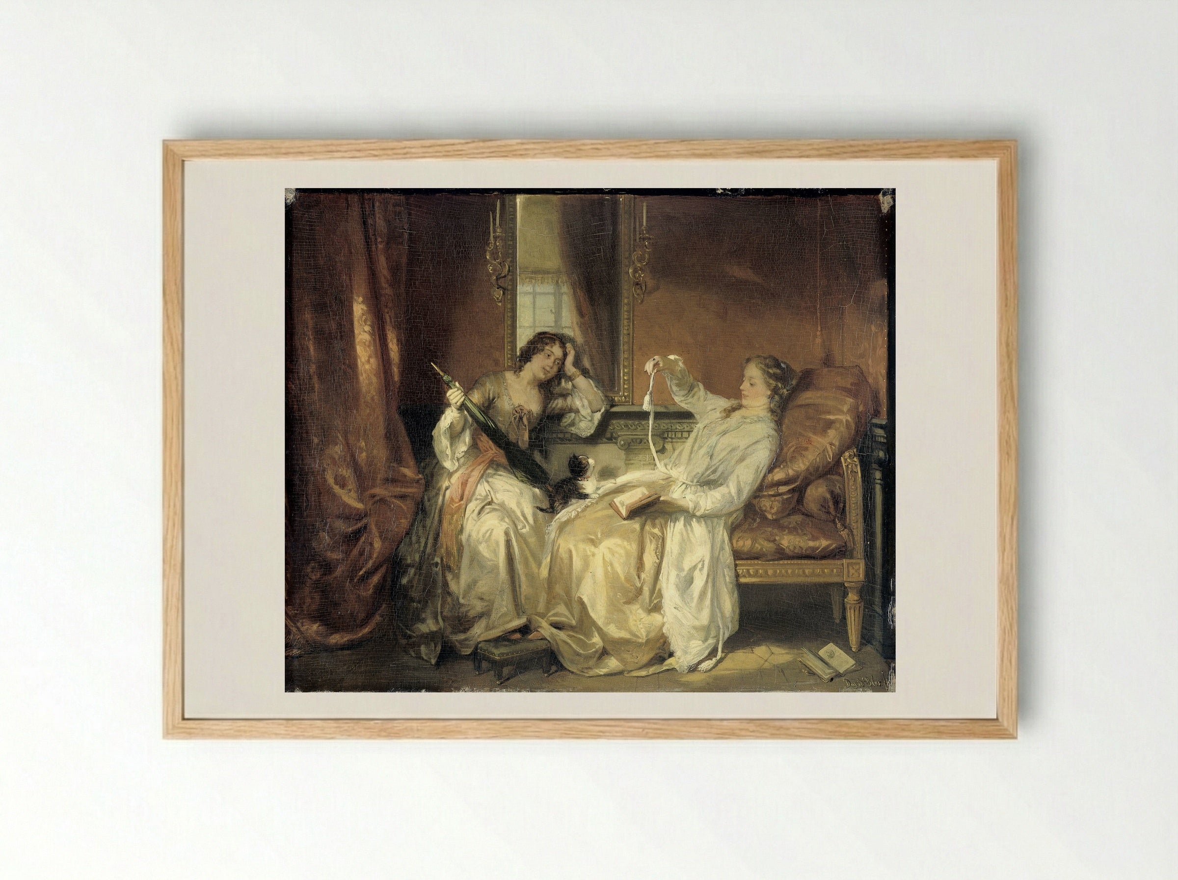 De conversatie - David Bles - Framed Print Wood