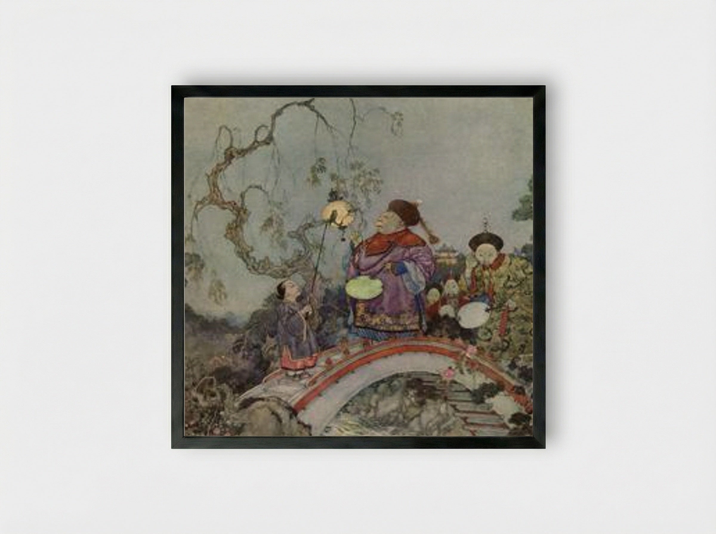 The Gentleman-in-Waiting (The Nightingale) - Edmund Dulac - Framed Print Black