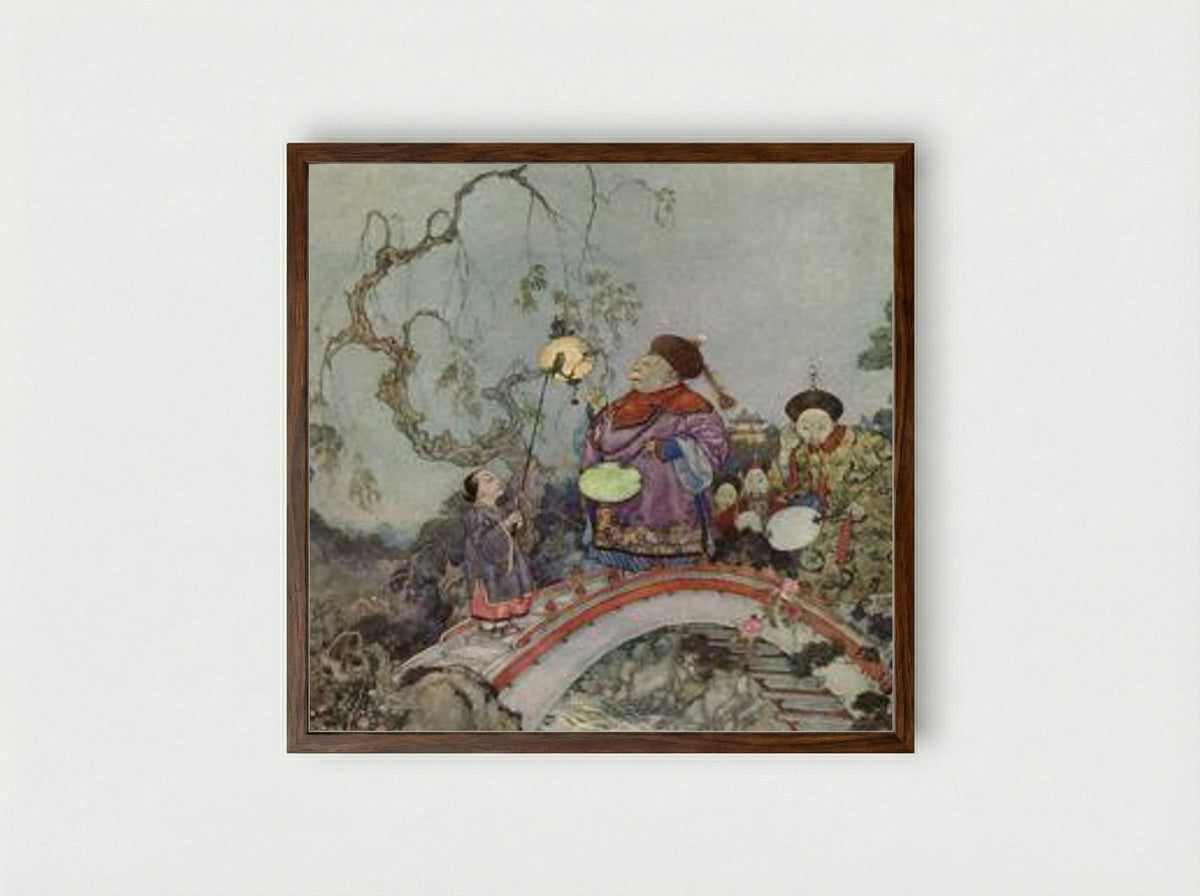 The Gentleman-in-Waiting (The Nightingale) - Edmund Dulac - Framed Print Dark Wood
