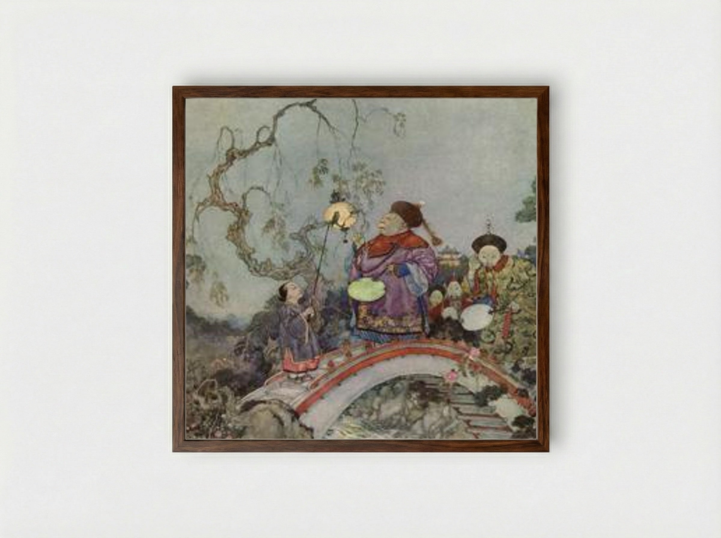 The Gentleman-in-Waiting (The Nightingale) - Edmund Dulac - Framed Print Dark Wood