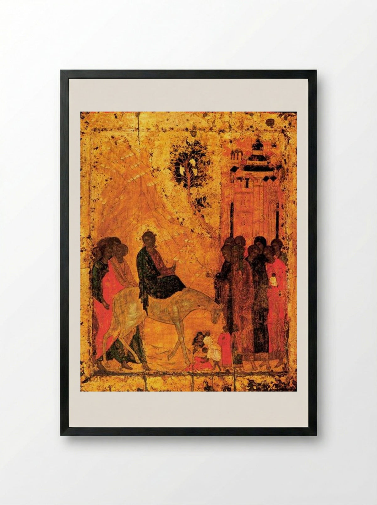 Entry into Jerusalem - Andrei Rublev - Framed Print Black