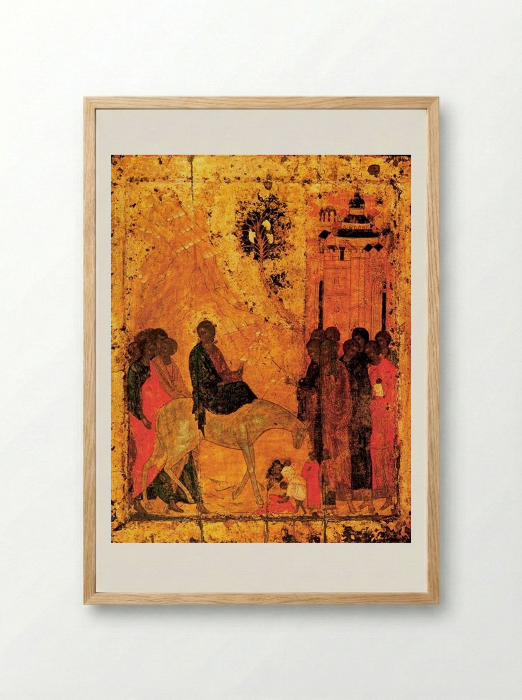 Entry into Jerusalem - Andrei Rublev - Framed Print Wood
