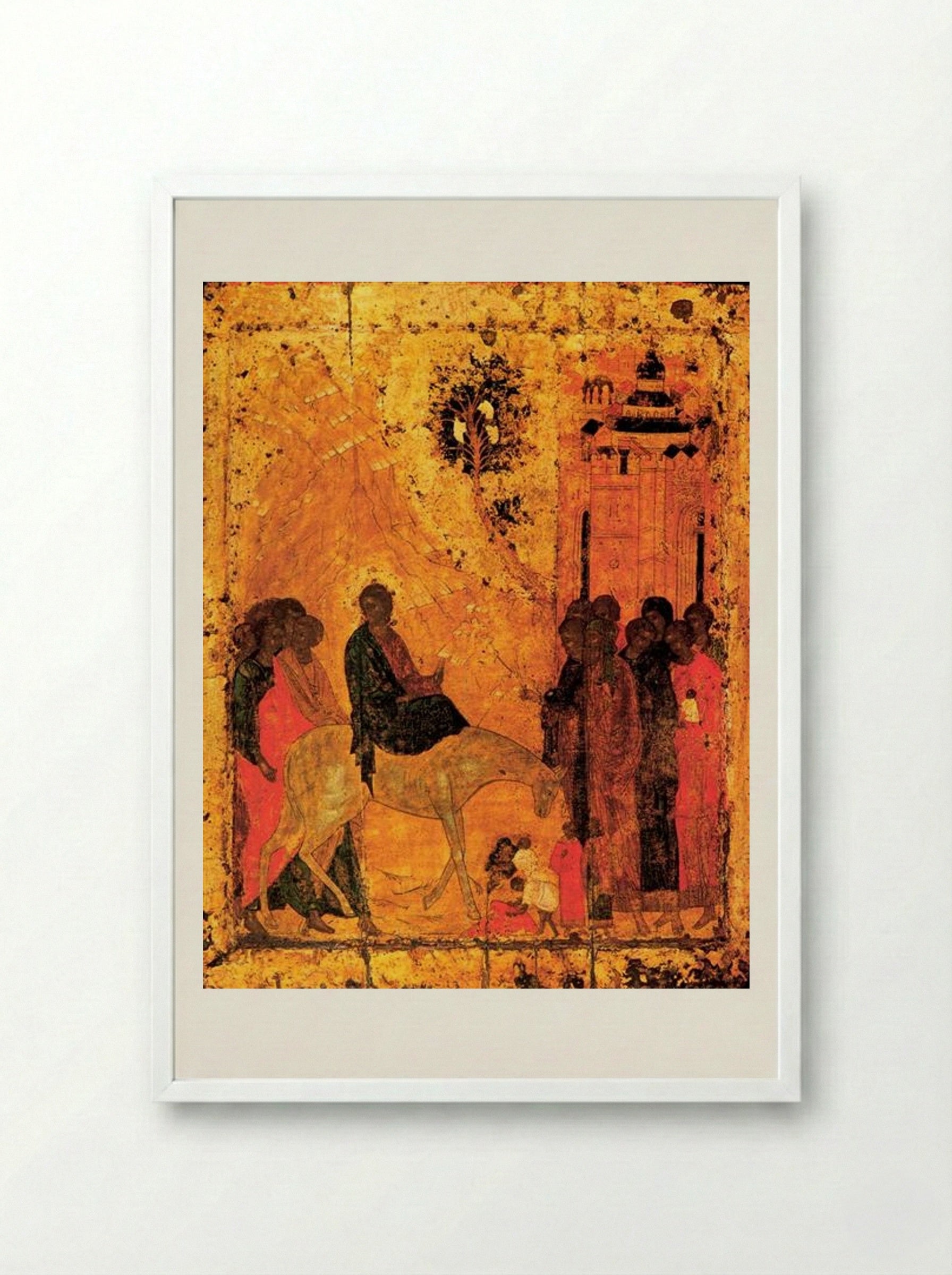 Entry into Jerusalem - Andrei Rublev - Framed Print White
