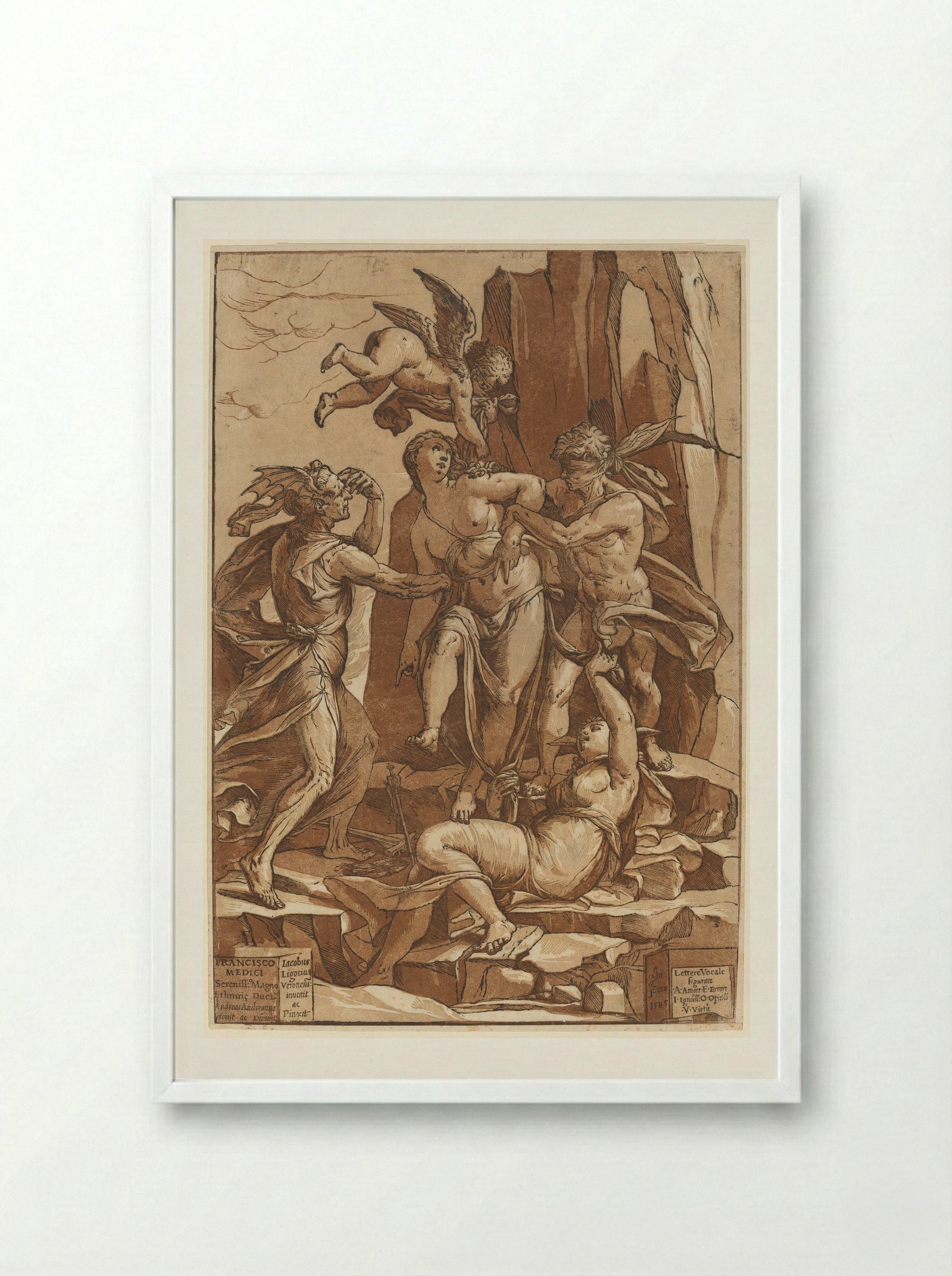Virtue - Andrea Andreani - Framed Print White
