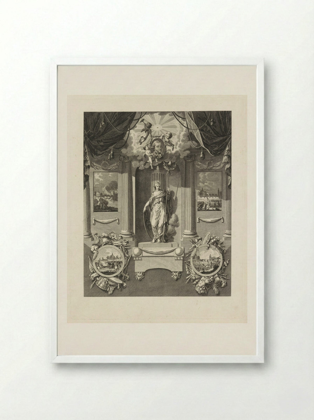 Erezuil voor luitenant-generaal Carel Baron van Boetzelaer - Cornelis Brouwer - Framed Print White