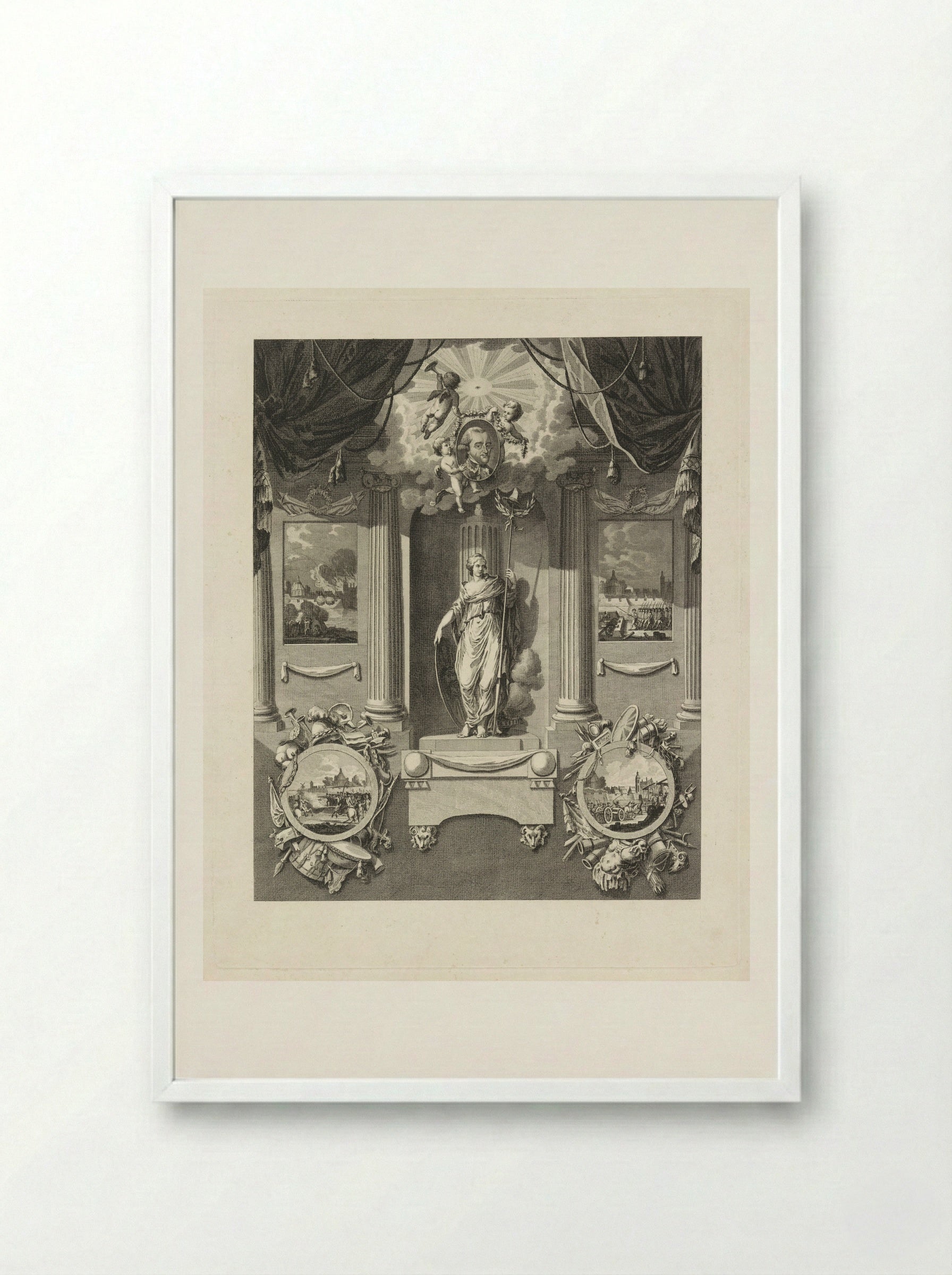 Erezuil voor luitenant-generaal Carel Baron van Boetzelaer - Cornelis Brouwer - Framed Print White