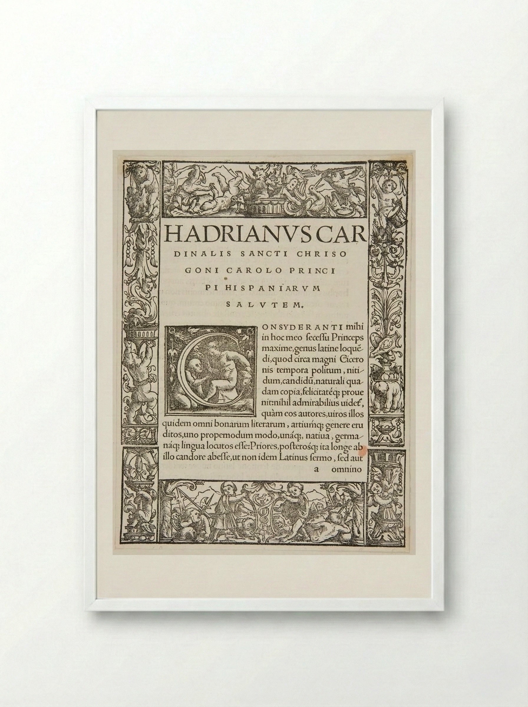 Initial Letter C - Urs Graf - Framed Print White