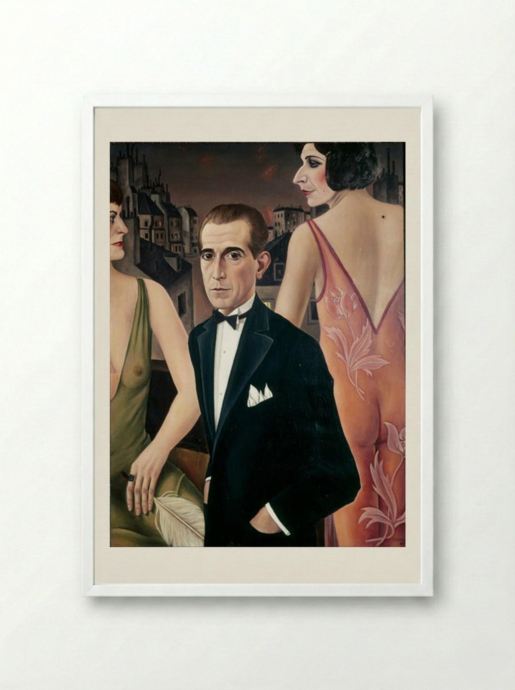 Portrait of Baroness von St. Genois d’Anneaucourt - Christian Schad - Framed Print White