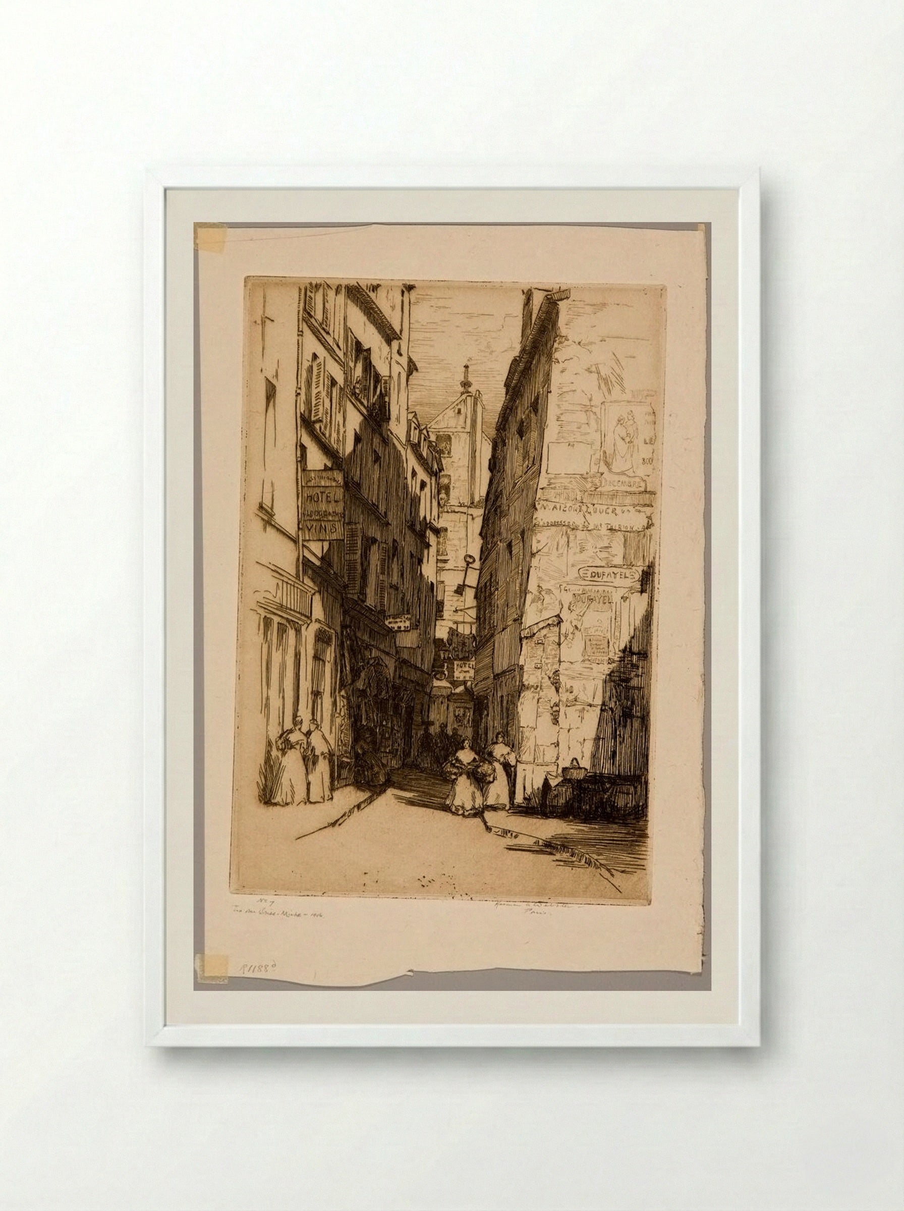 Rue Brisemiche, Paris - Herman Armour Webster - Framed Print White