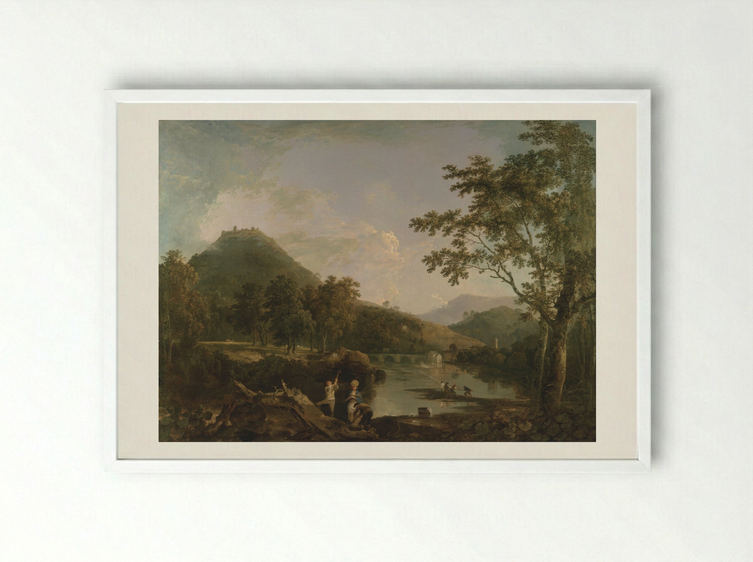 Dinas Bran from Llangollen - Richard Wilson - Framed Print White