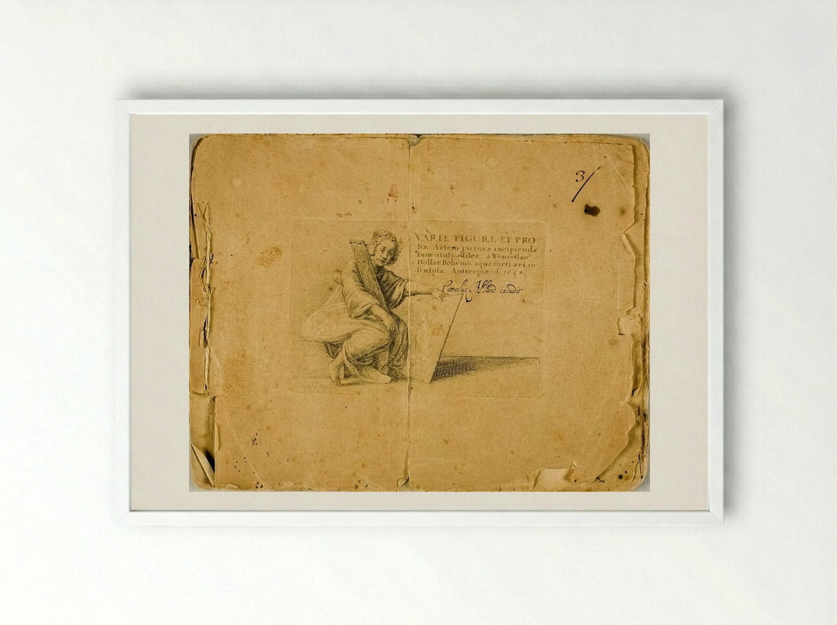 Varie figurae et probae - Wenceslaus Hollar - Framed Print White