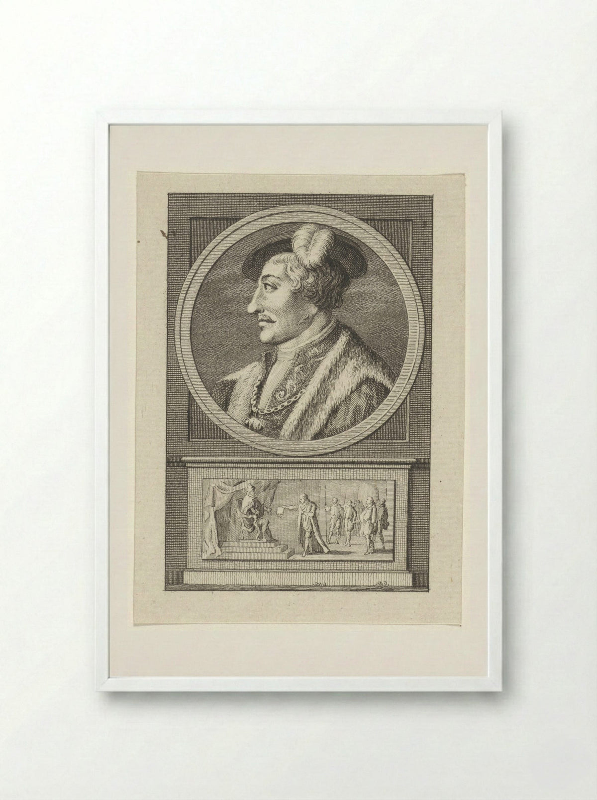 Portrait of an Unknown Man - Reinier Vinkeles - Framed Print White