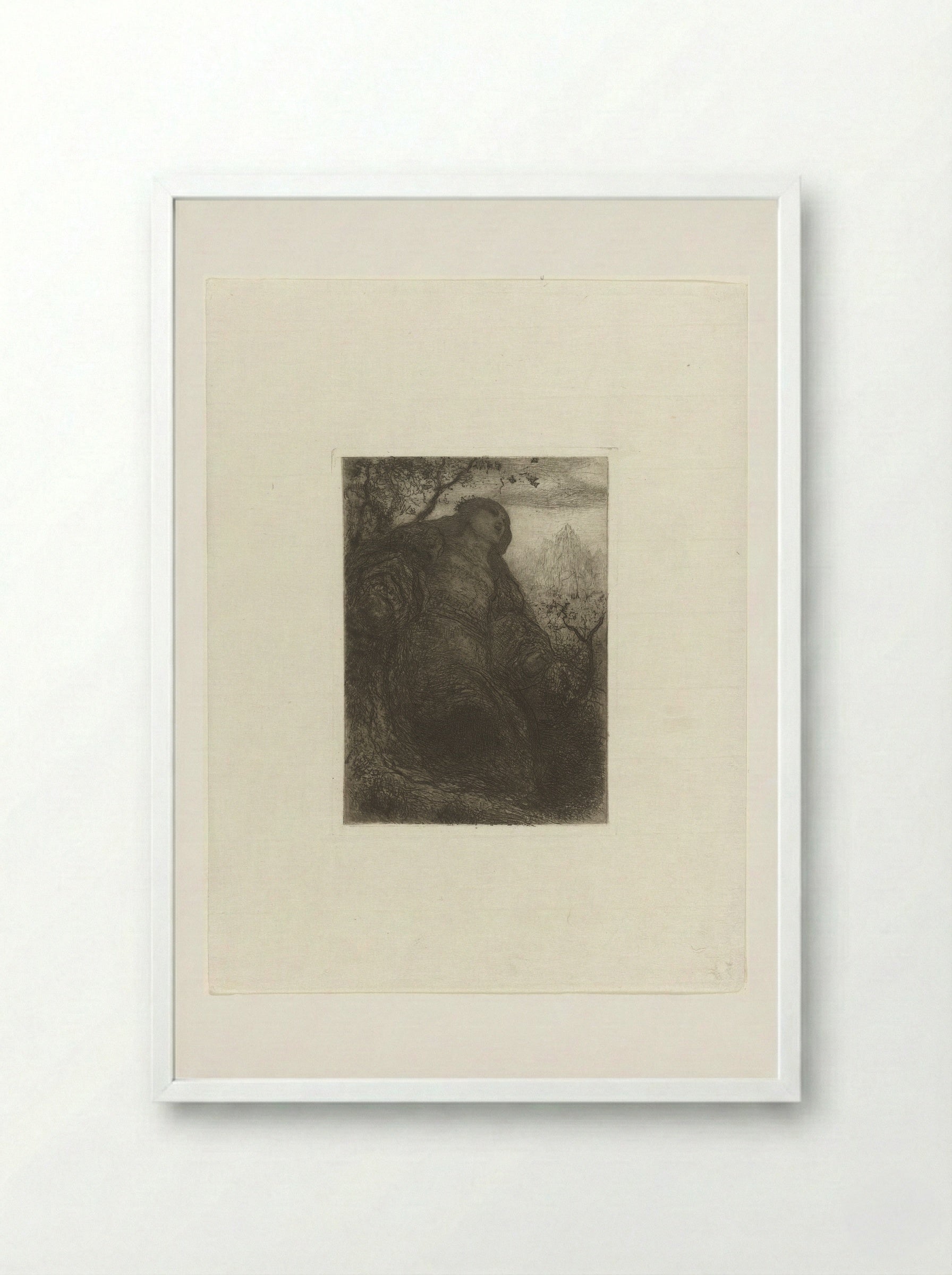 Lady of Shalott (Woman under a Tree) - Matthijs Maris - Framed Print White