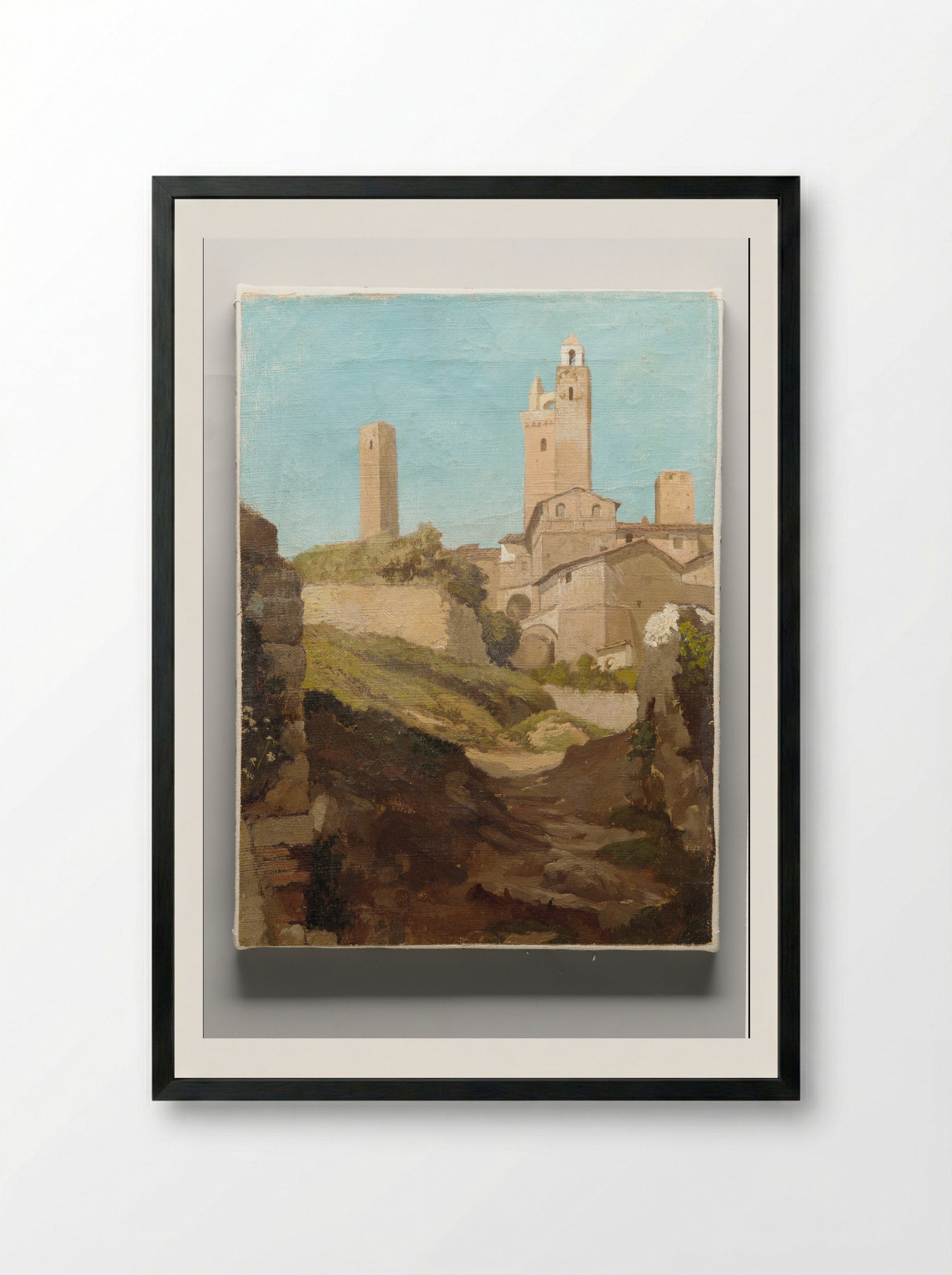 San Gimignano - Elihu Vedder - Framed Print Black