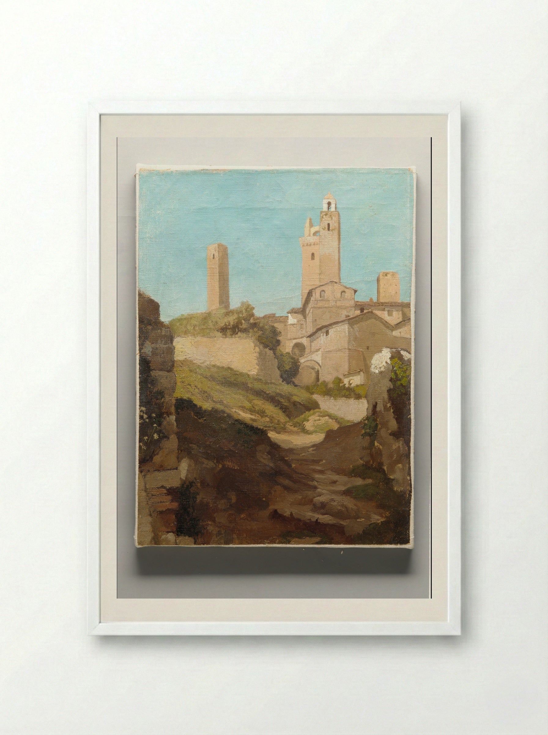 San Gimignano - Elihu Vedder - Framed Print White