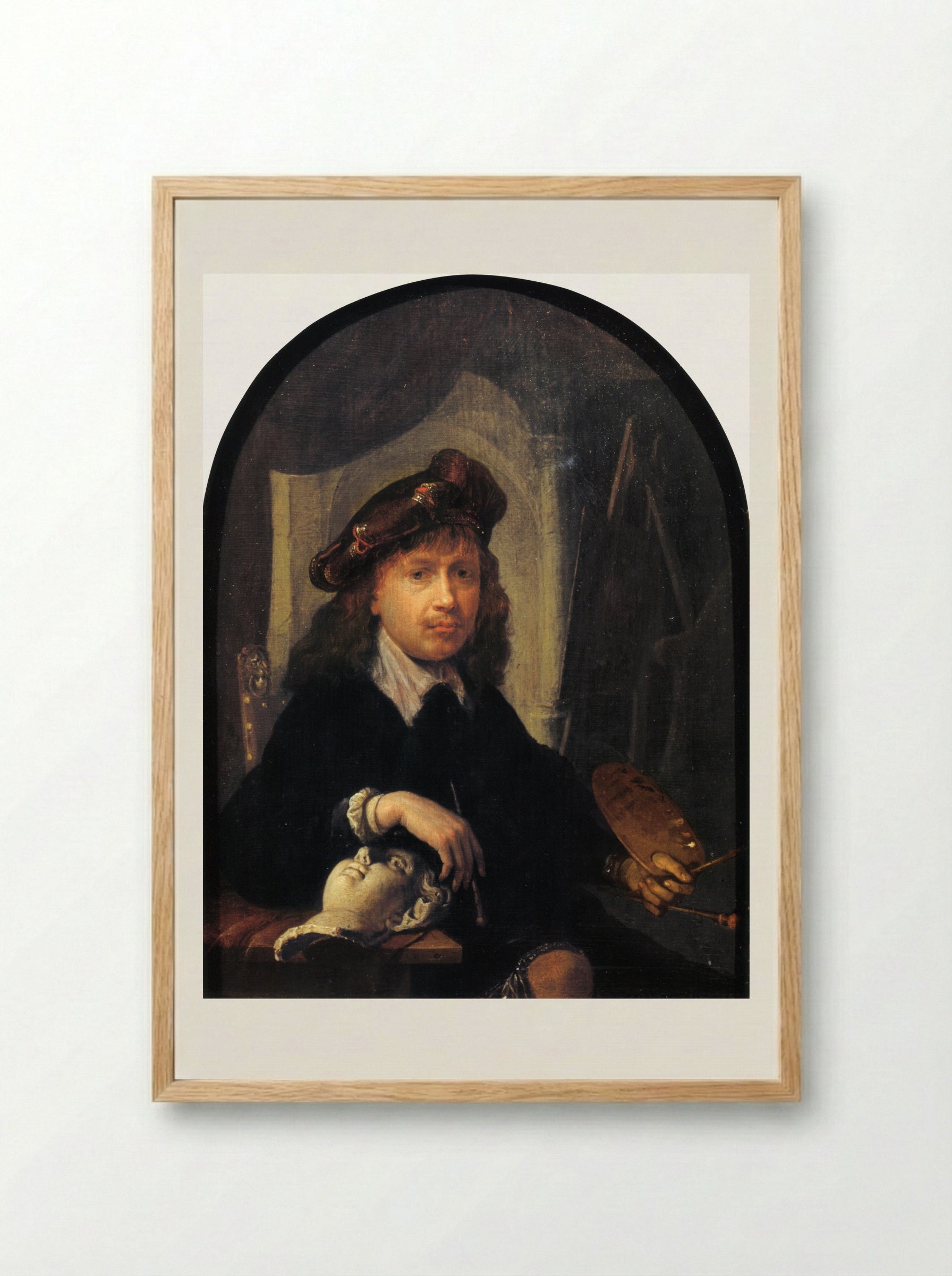 Self-Portrait - Gerrit Dou - Framed Print Wood