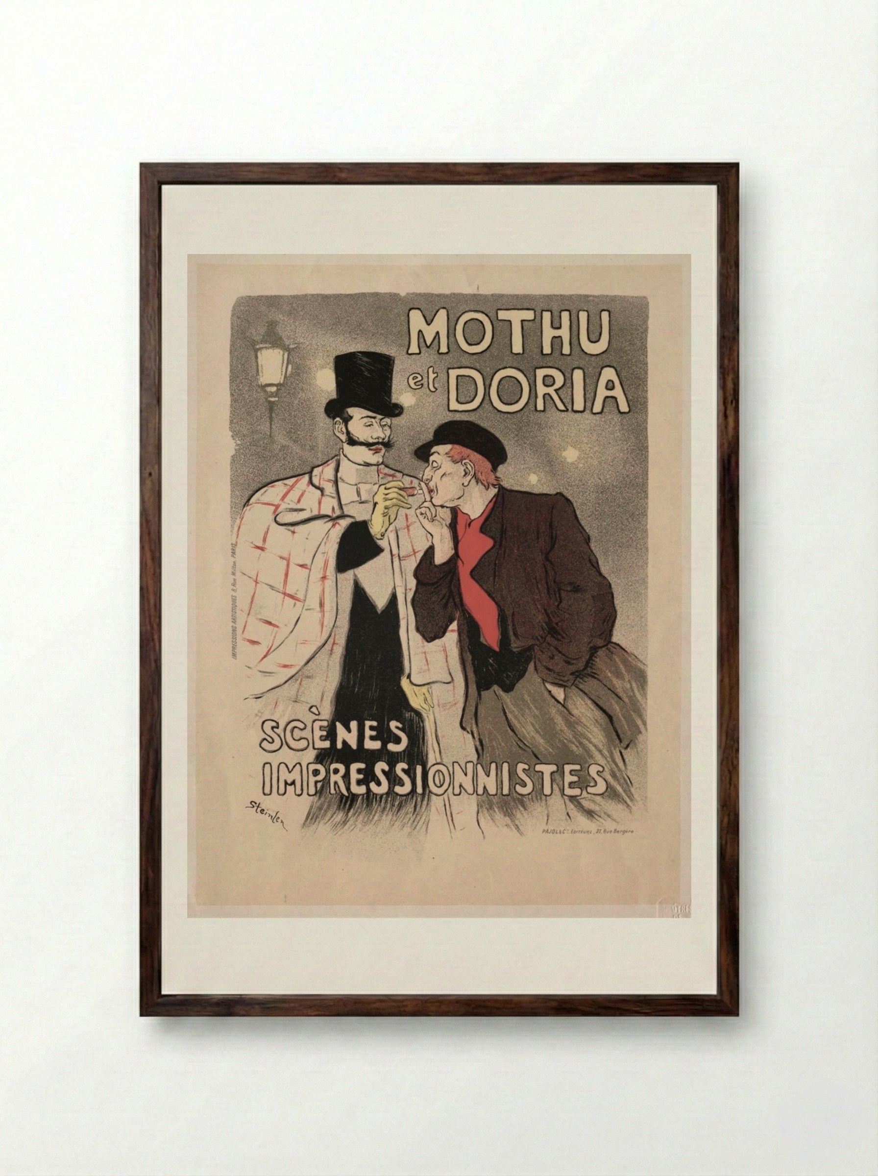 Mothu et Doria - Scènes impressionnistes - Théophile Alexandre Steinlen - Framed Print Dark Wood