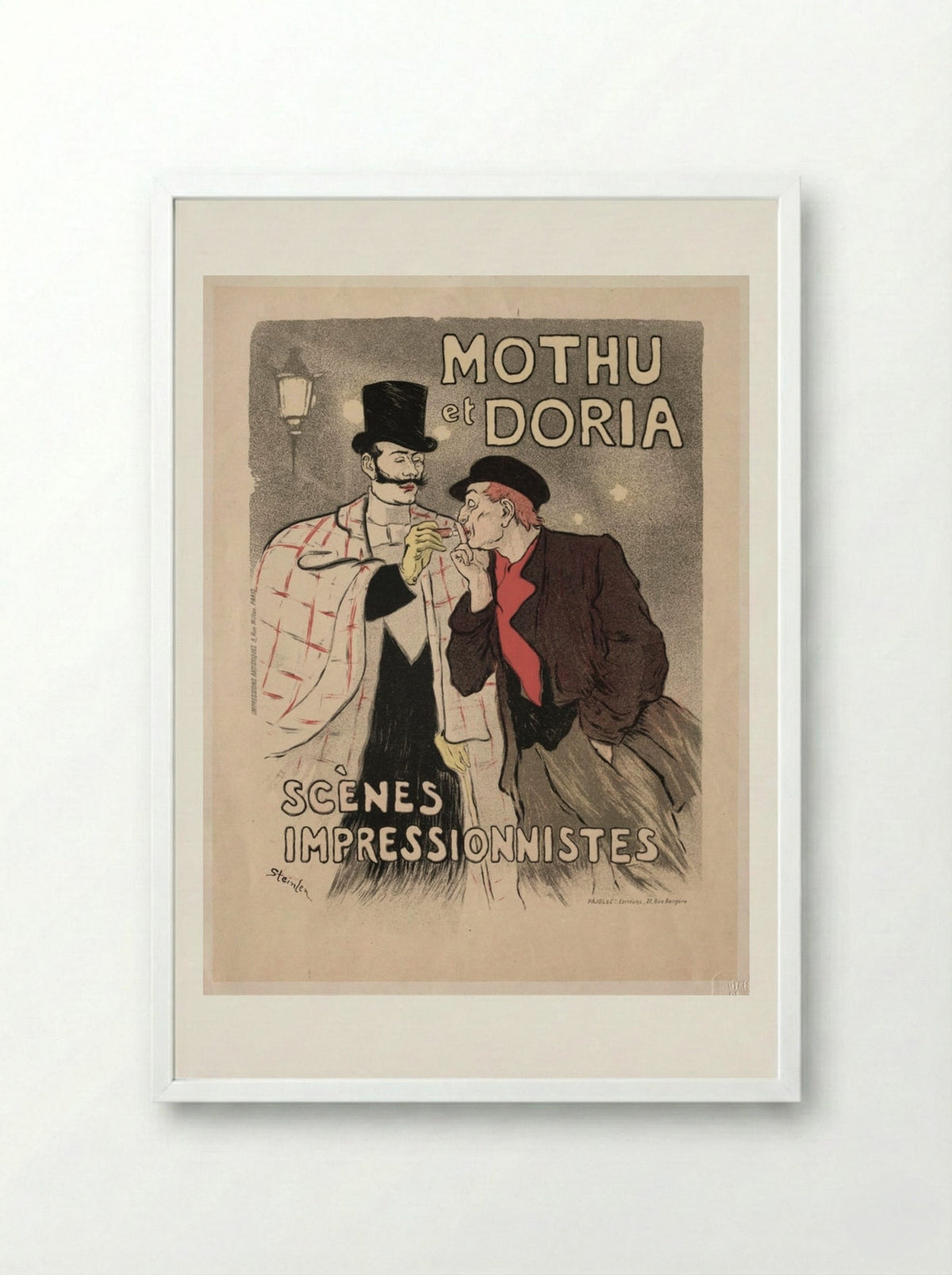 Mothu et Doria - Scènes impressionnistes - Théophile Alexandre Steinlen - Framed Print White