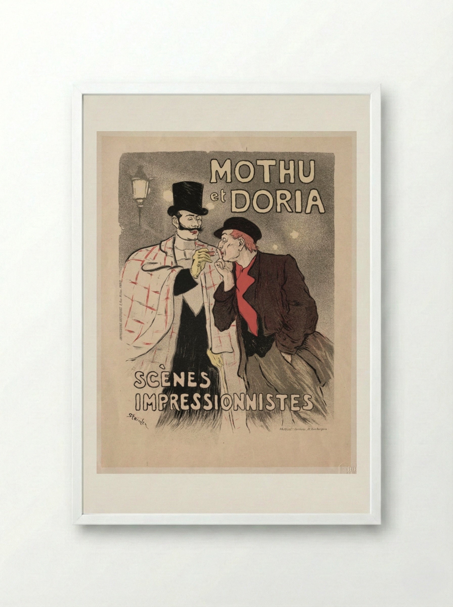 Mothu et Doria - Scènes impressionnistes - Théophile Alexandre Steinlen - Framed Print White