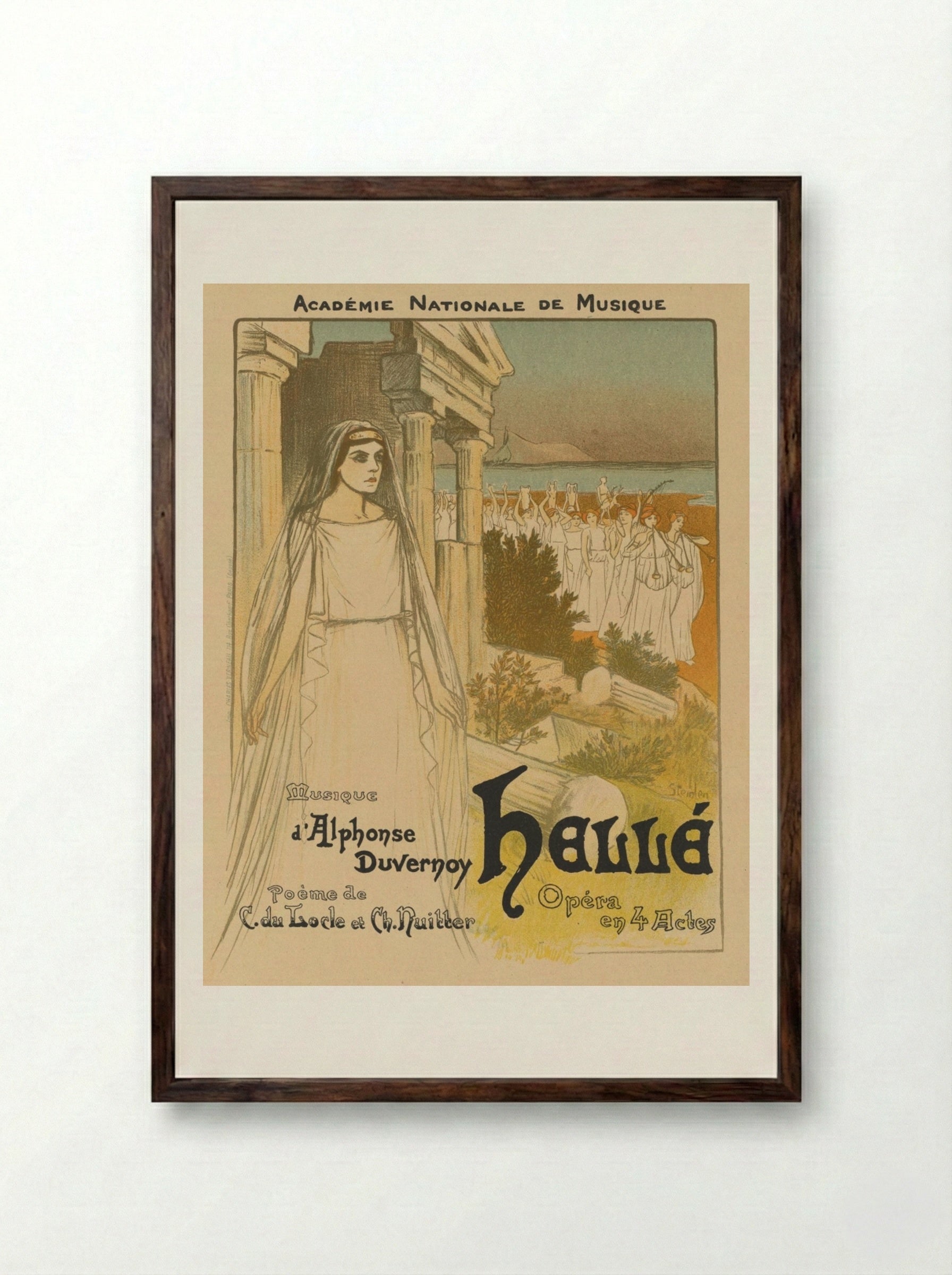 Hellé - Théophile Alexandre Steinlen - Framed Print Dark Wood