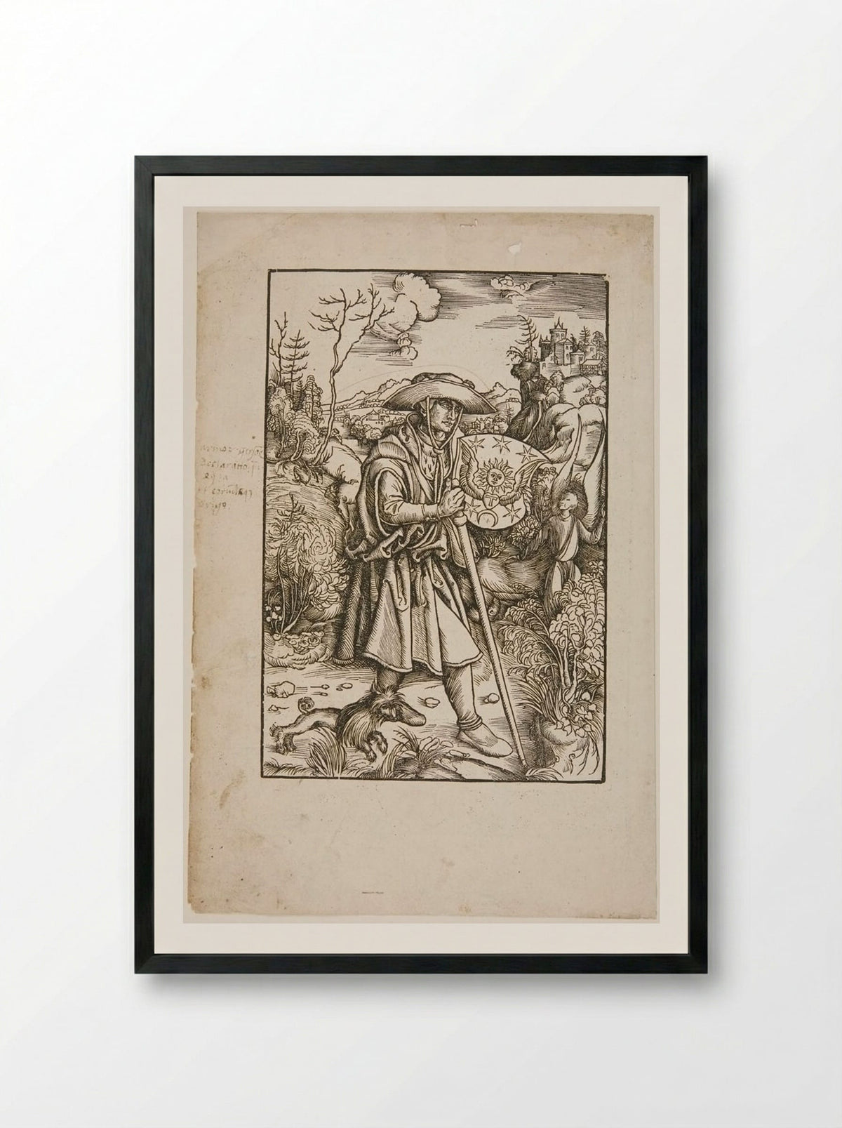 Gerson as Pilgrim - Hans Wechtlin - Framed Print Black