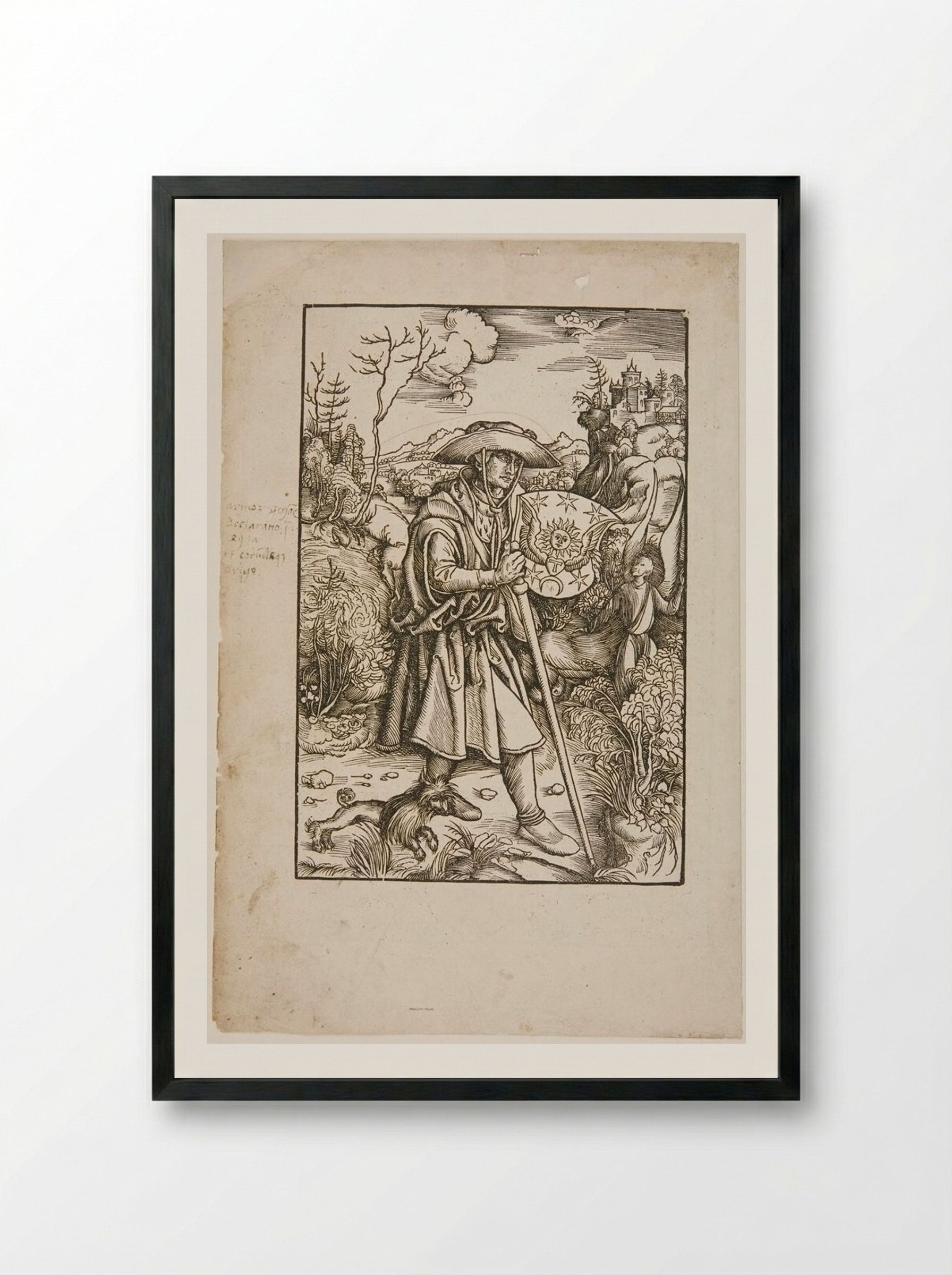 Gerson as Pilgrim - Hans Wechtlin - Framed Print Black